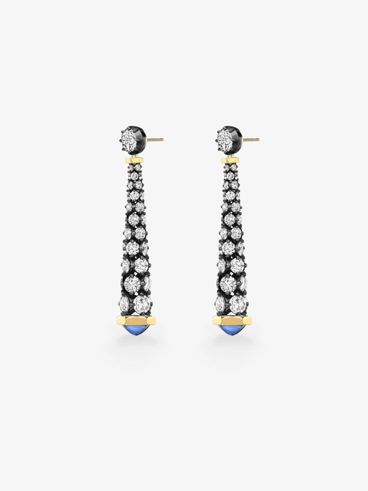 Tempest Diamond & Sapphire Earrings View 2