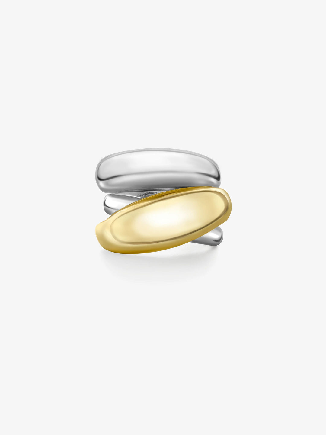 Rush Hour White & Yellow Gold Triple Take Ring  View 1