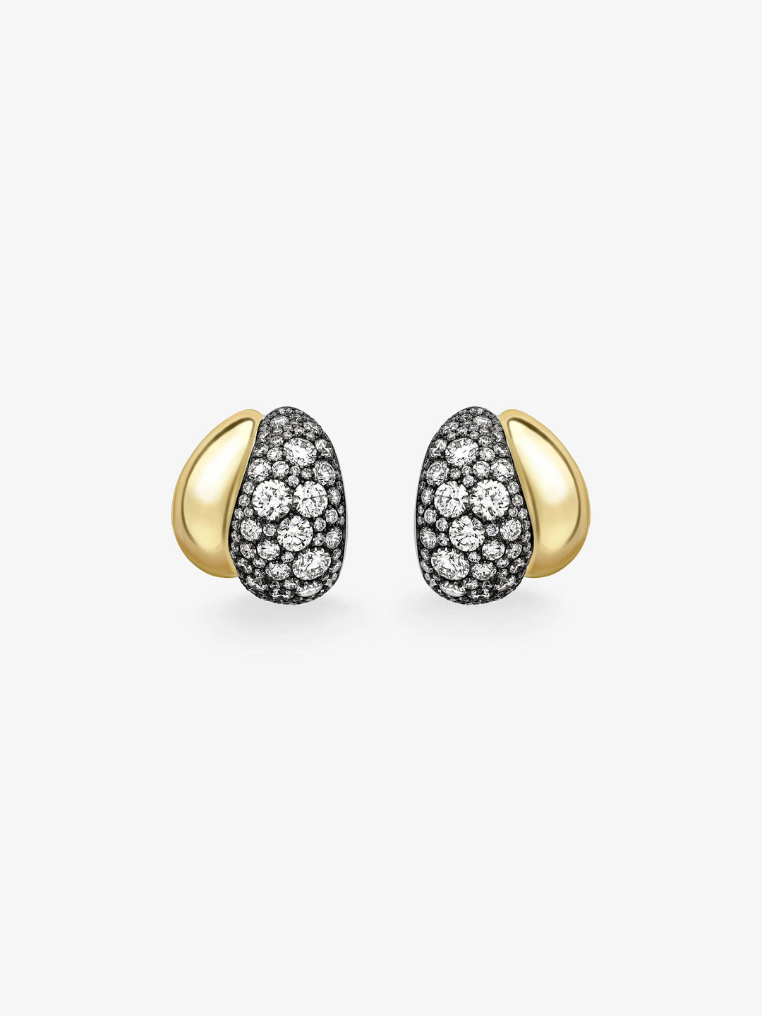 Rush Hour Diamond & Yellow Gold Double Take Earrings  View 1