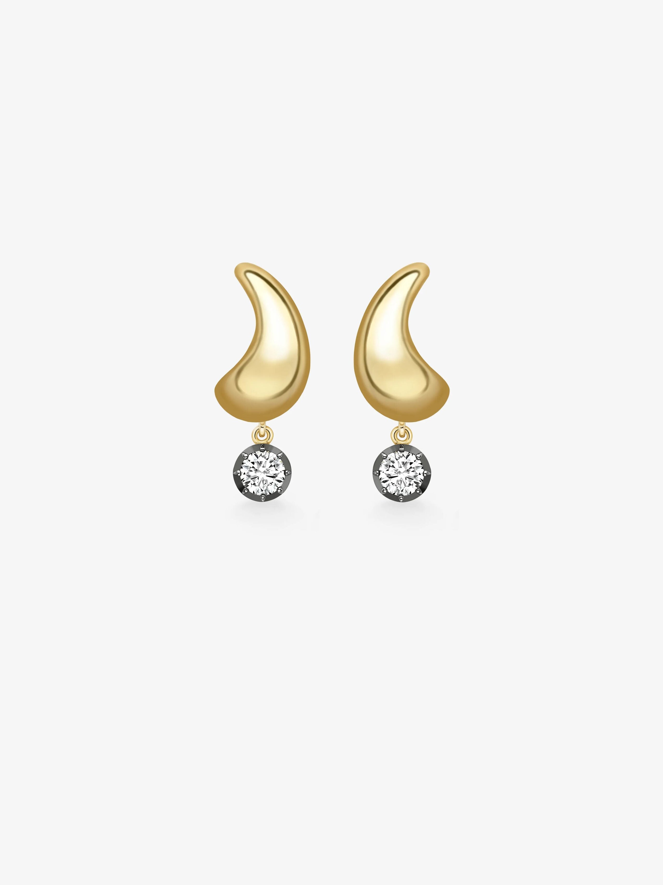 Rush Hour 'Til Late Yellow Gold 0.30ct Diamond Earrings View 1