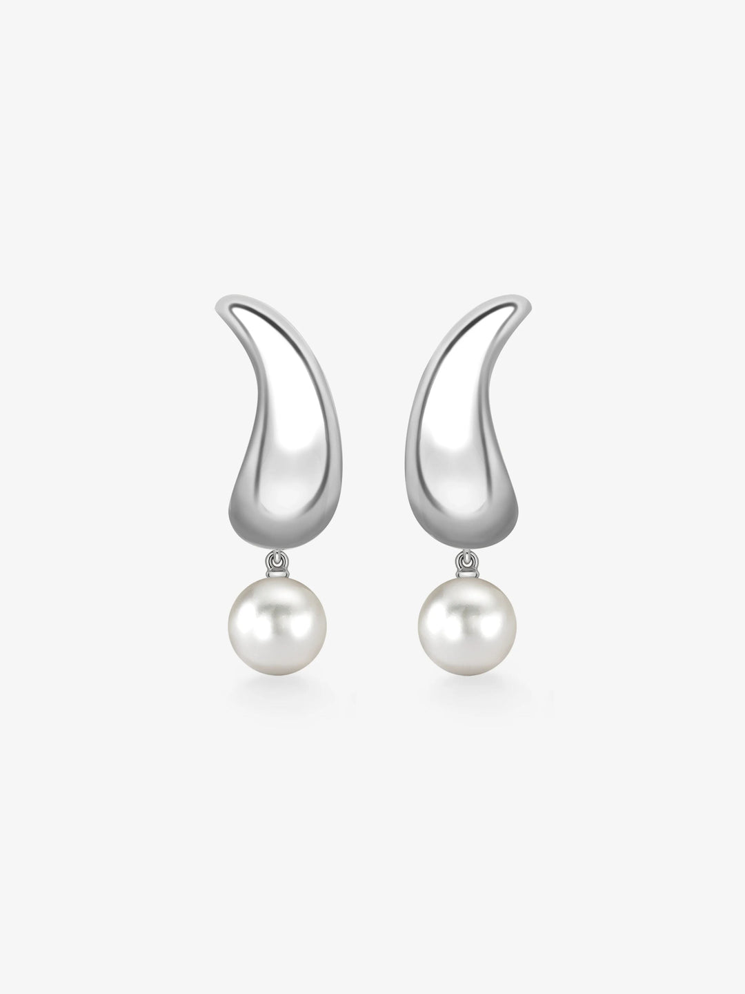 Rush Hour 'Til Late White Gold Pearl Earrings  View 1