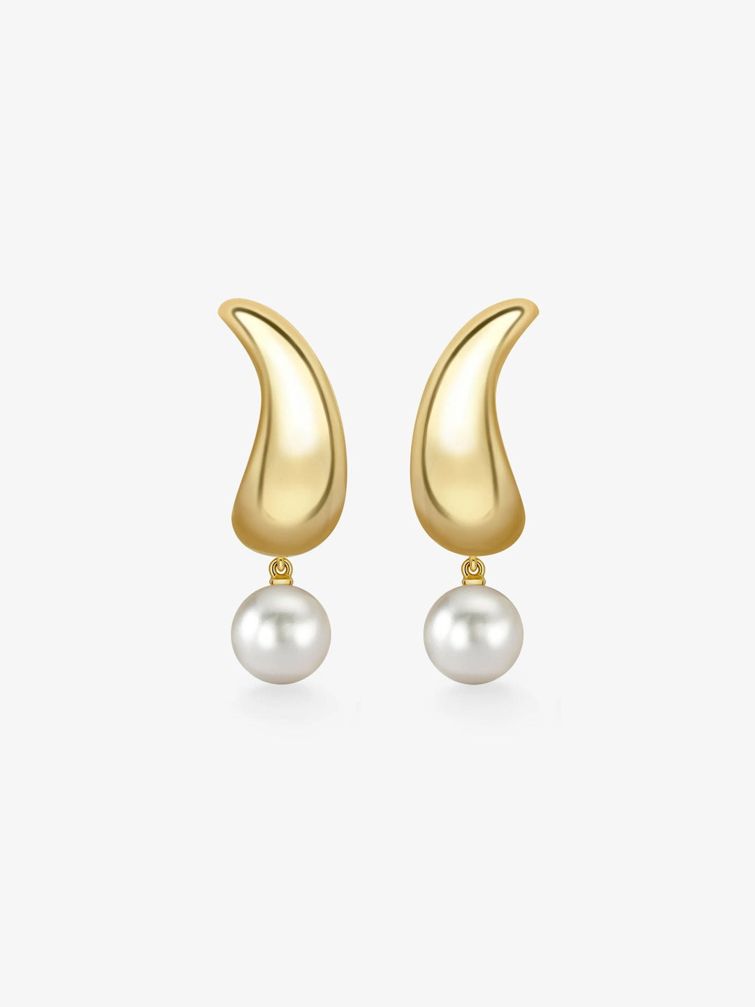 Rush Hour 'Til Late Yellow Gold Pearl Earrings  View 1