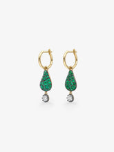 Fruit Salad Emerald Prickly Pear & Diamond Gypset Hoop Earrings