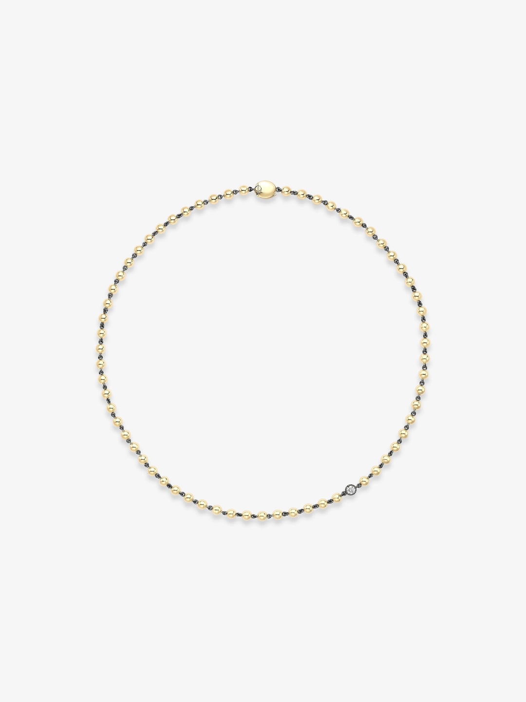 Ball n Chain Yellow Gold Diamond 18" Necklace  View 1