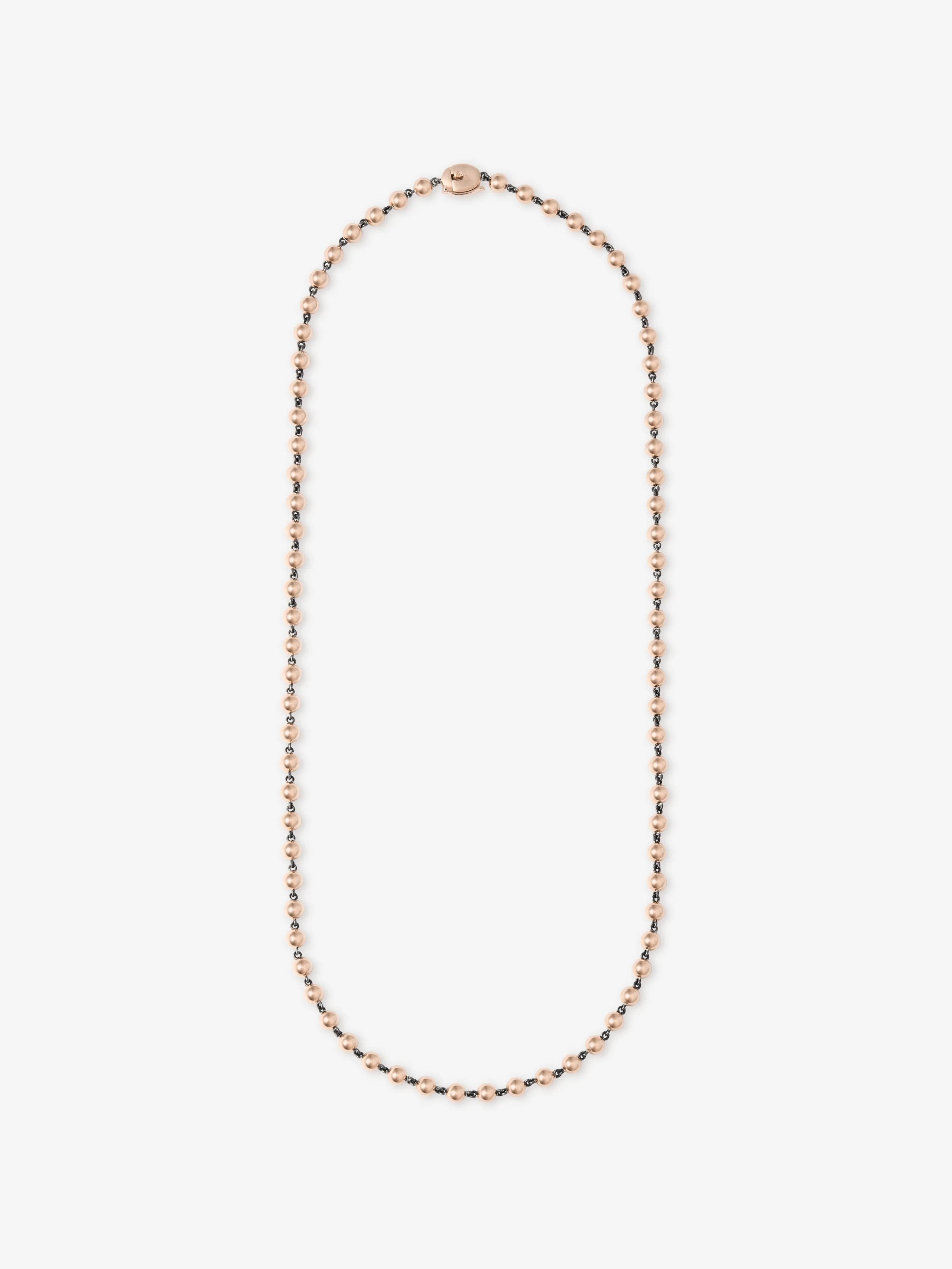 Ball n Chain Rose Gold 21" Necklace View 1