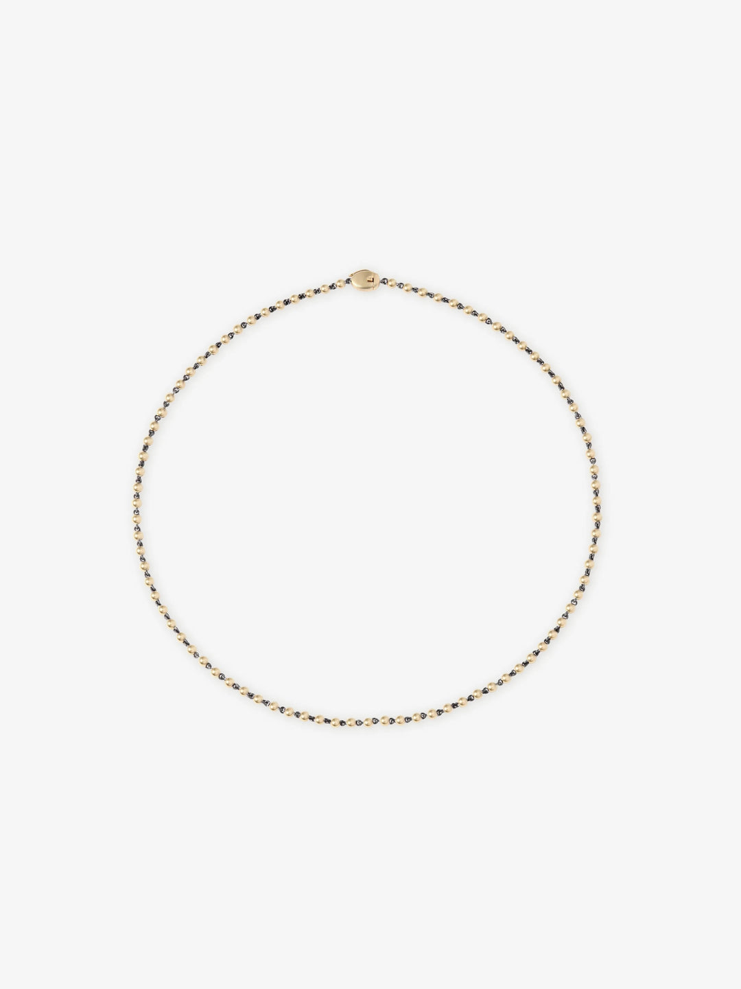 Micro Ball n Chain Yellow Gold 16" Necklace  View 1