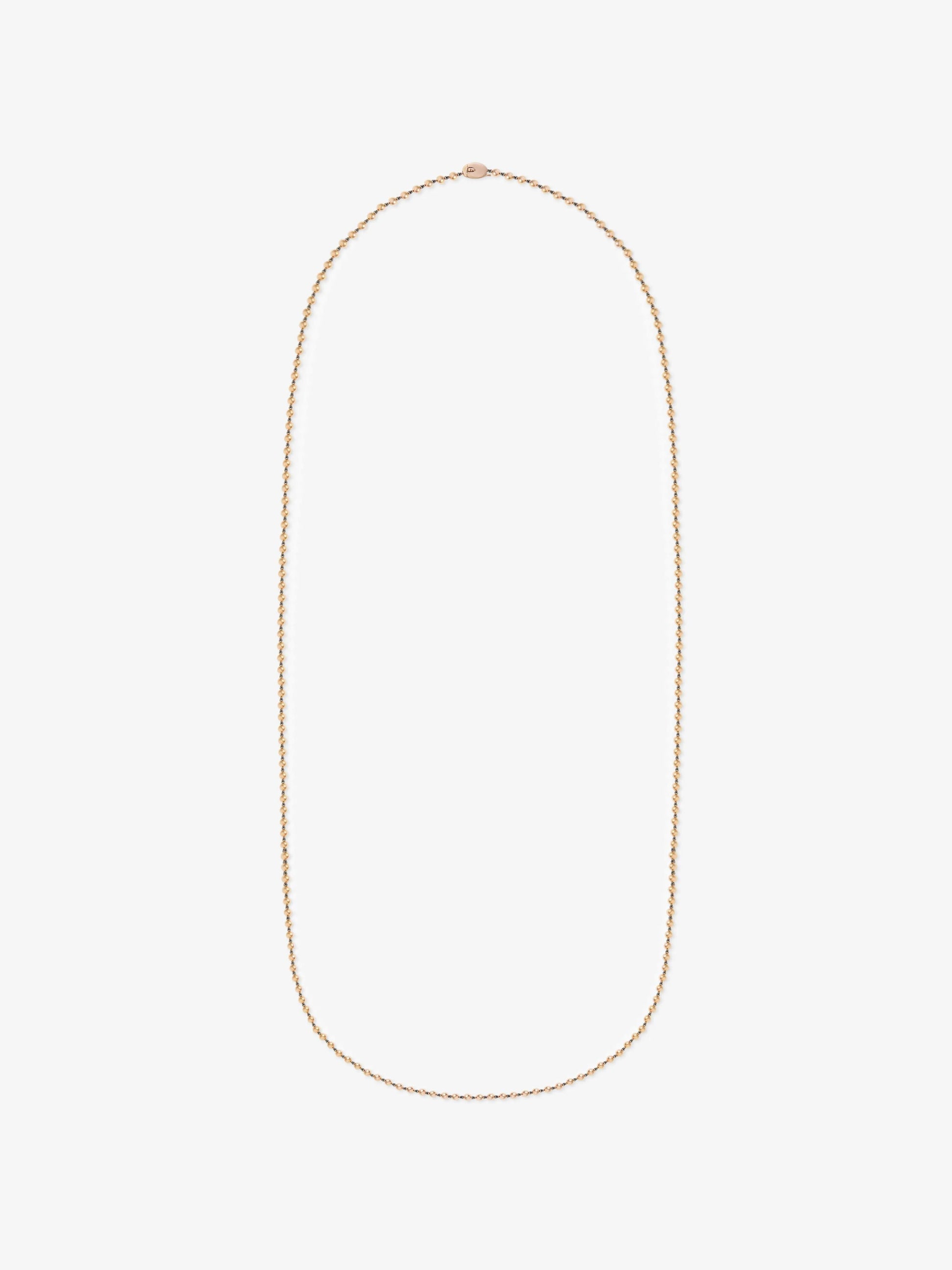 Micro Ball n Chain Rose Gold 36" Necklace View 1
