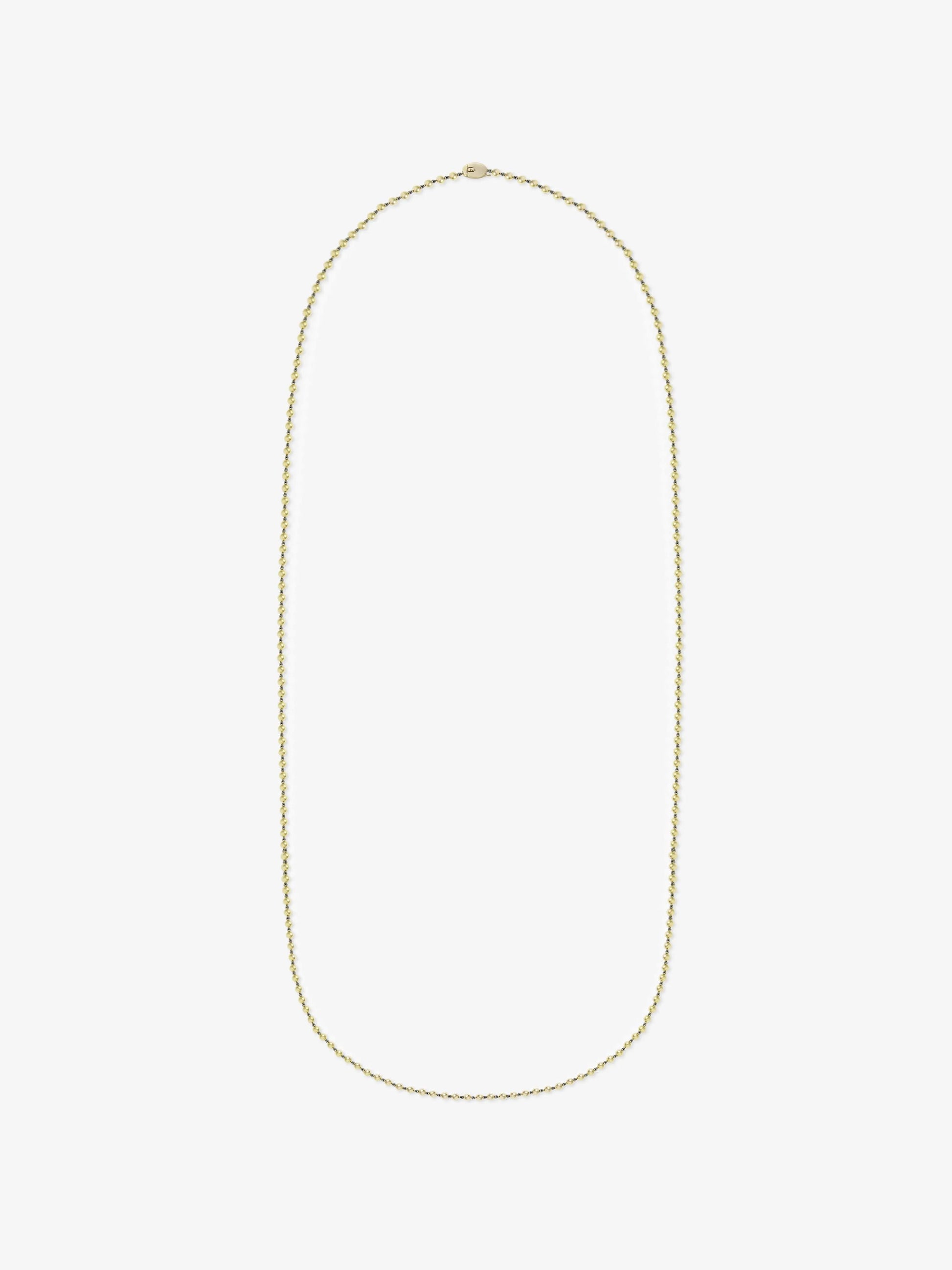 Micro Ball n Chain Yellow Gold 36" Necklace View 1