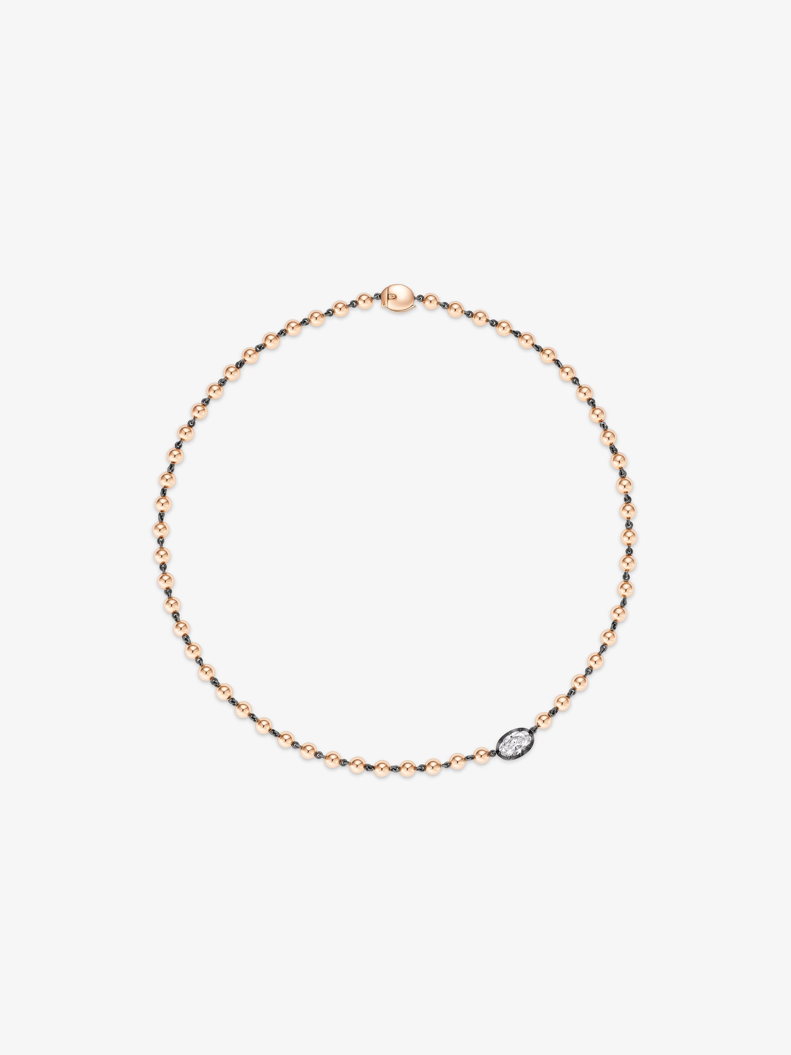 Ball n Chain East-West 1.50ct Oval Diamond 16" Necklace View 1