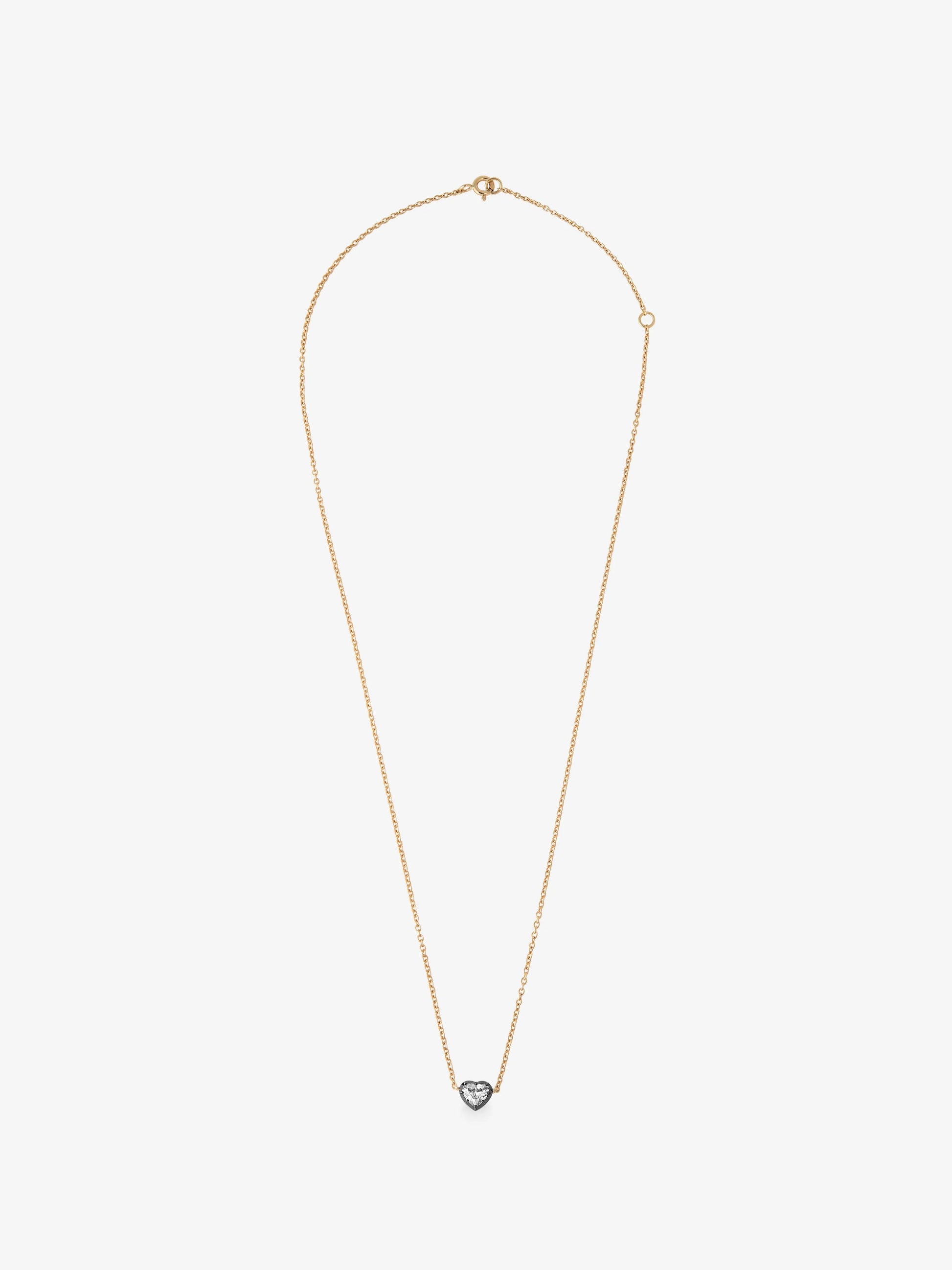 Georgian Cut-Down 0.50ct Heart-Shaped Diamond & Blackened Gold Pendant View 1