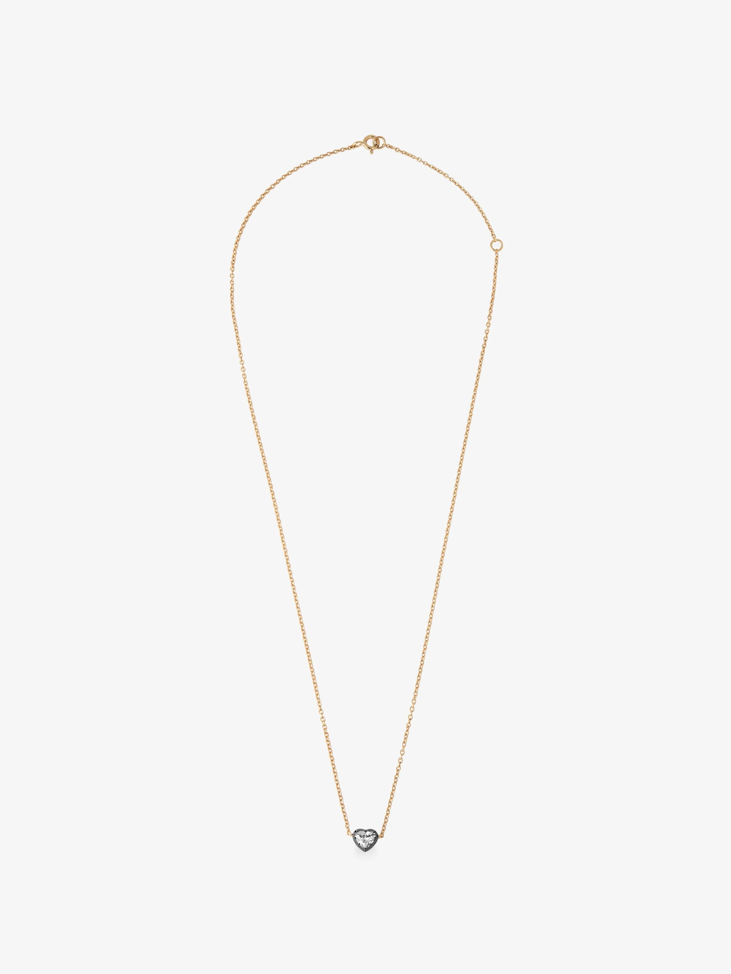 Georgian Cut-Down 0.50ct Heart-Shaped Diamond & Blackened Gold Pendant View 1