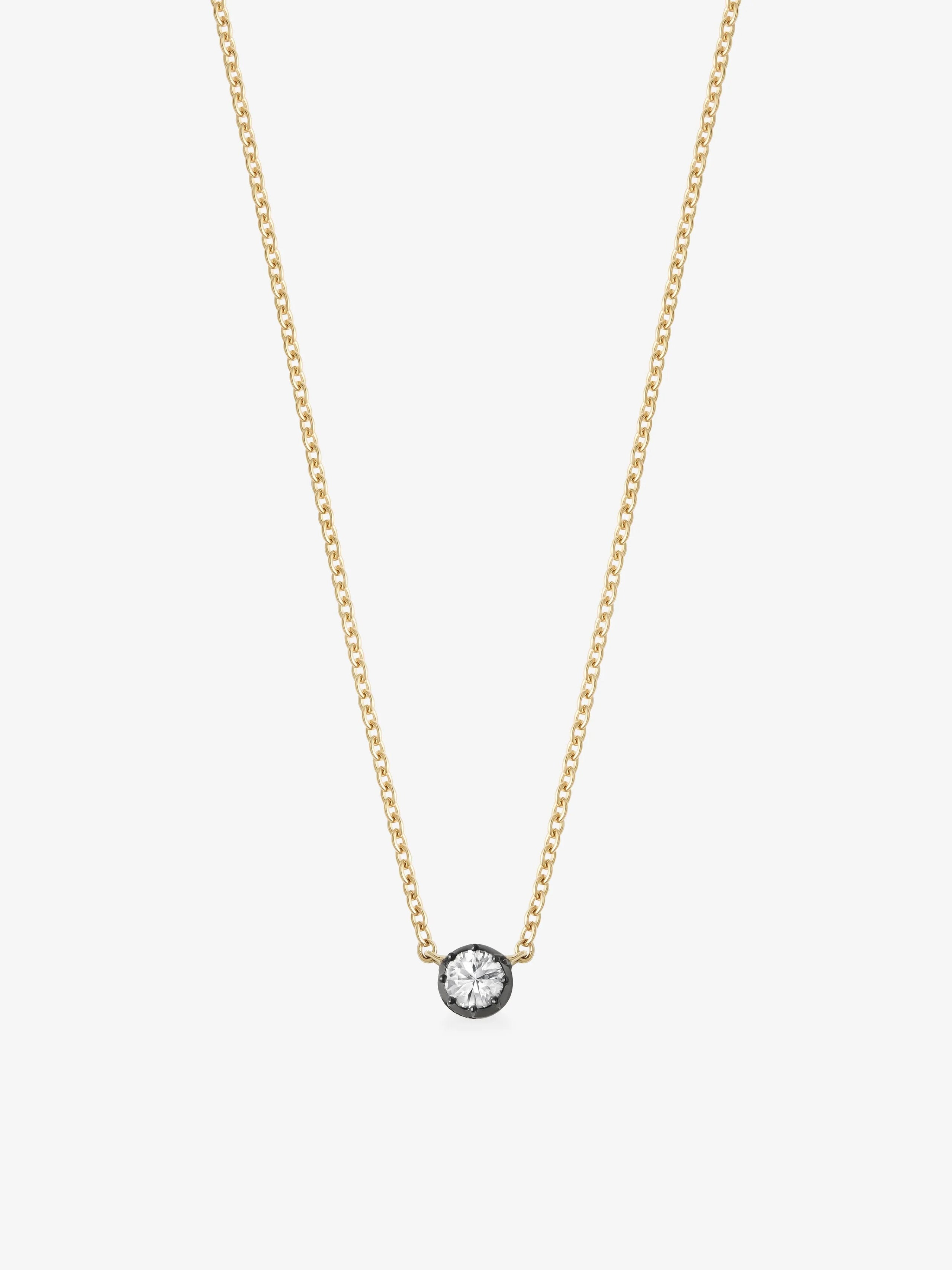 Georgian Cut-Down 0.25ct Diamond & Blackened Gold Pendant View 2