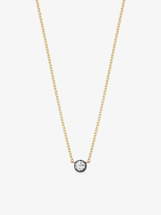 Georgian Cut-Down 0.25ct Diamond & Blackened Gold Pendant View 2
