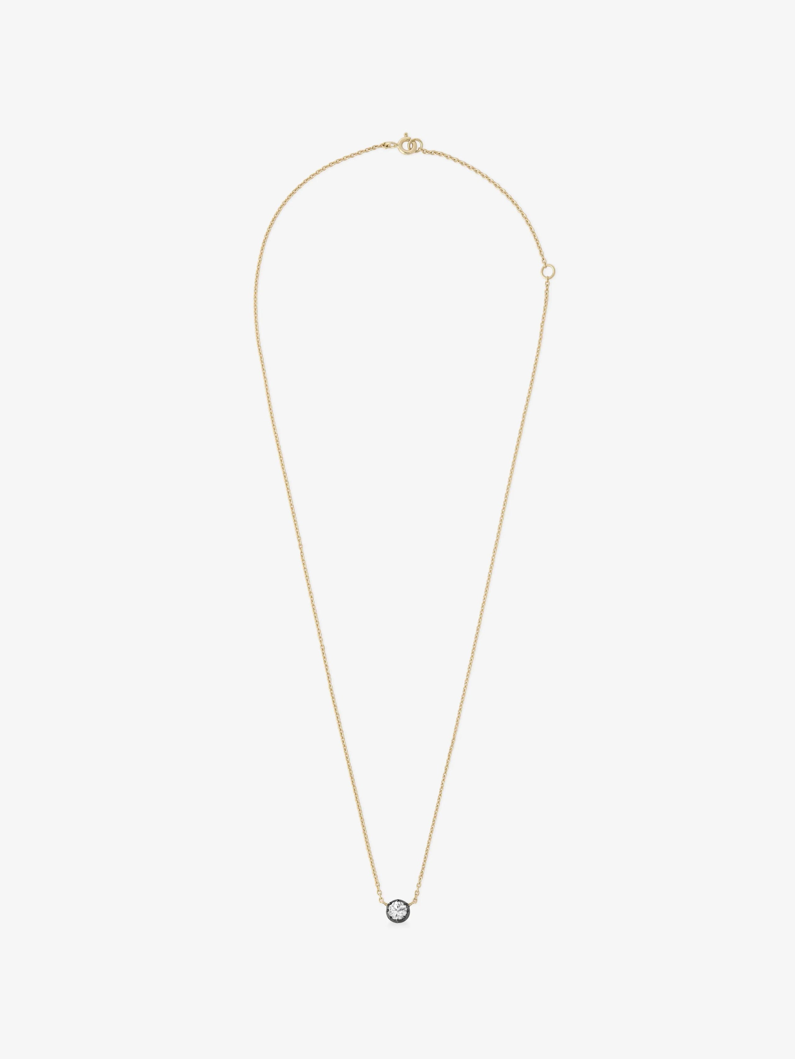 Georgian Cut-Down 0.25ct Diamond & Blackened Gold Pendant View 1