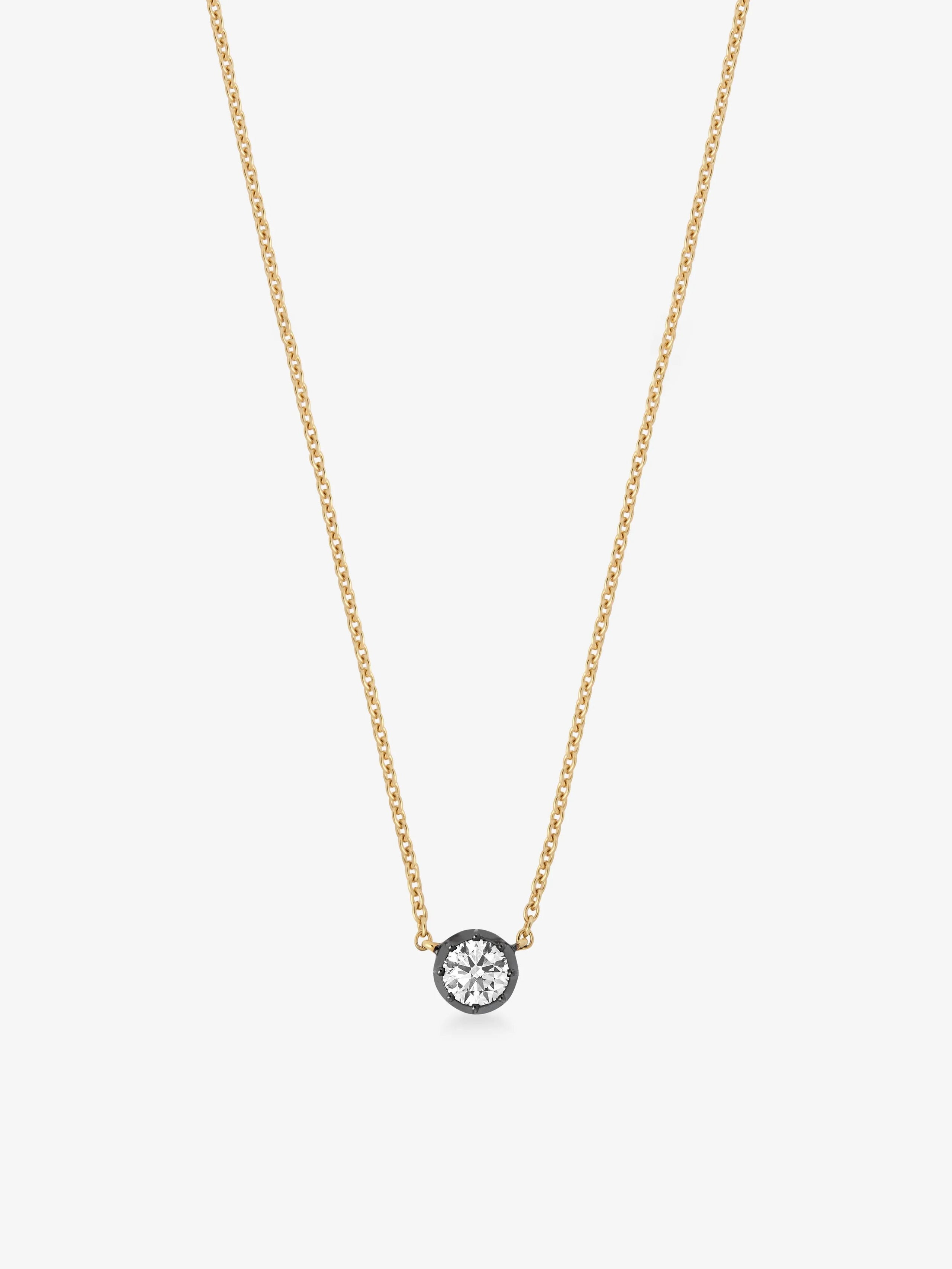 Georgian Cut-Down 0.50ct Diamond & Blackened Gold Pendant View 2