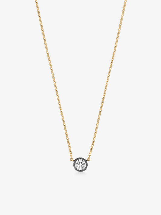 Georgian Cut-Down 0.50ct Diamond & Blackened Gold Pendant View 2