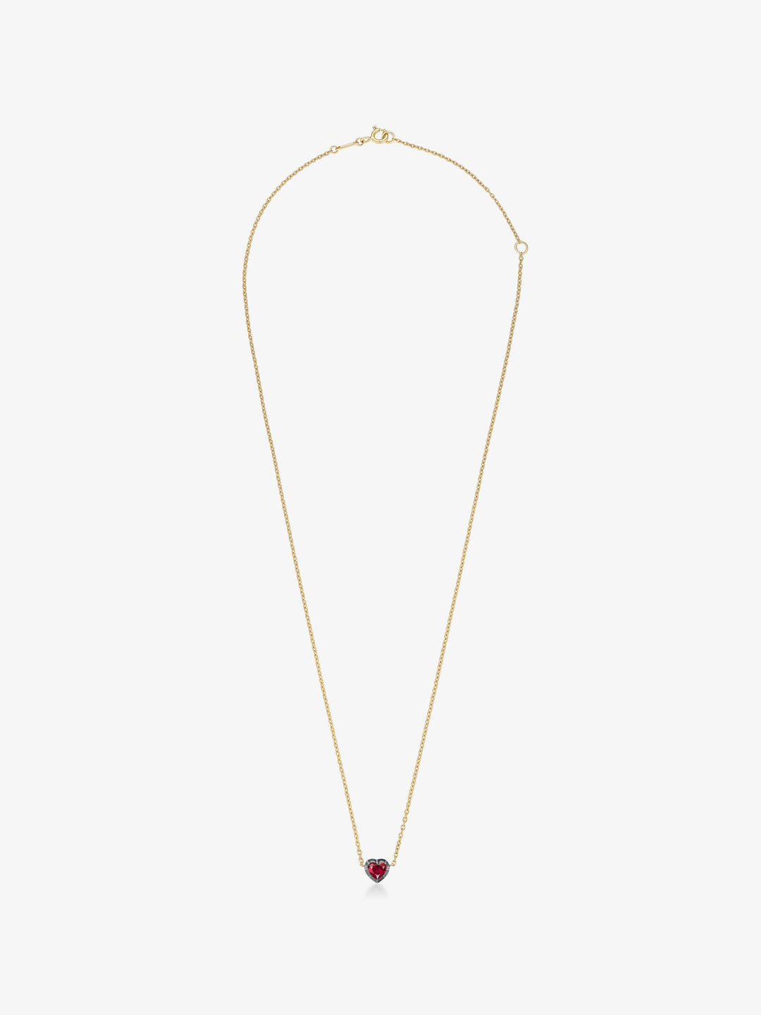 Georgian Cut-Down 0.50ct Heart-Shaped Ruby & Blackened Gold Pendant  View 1