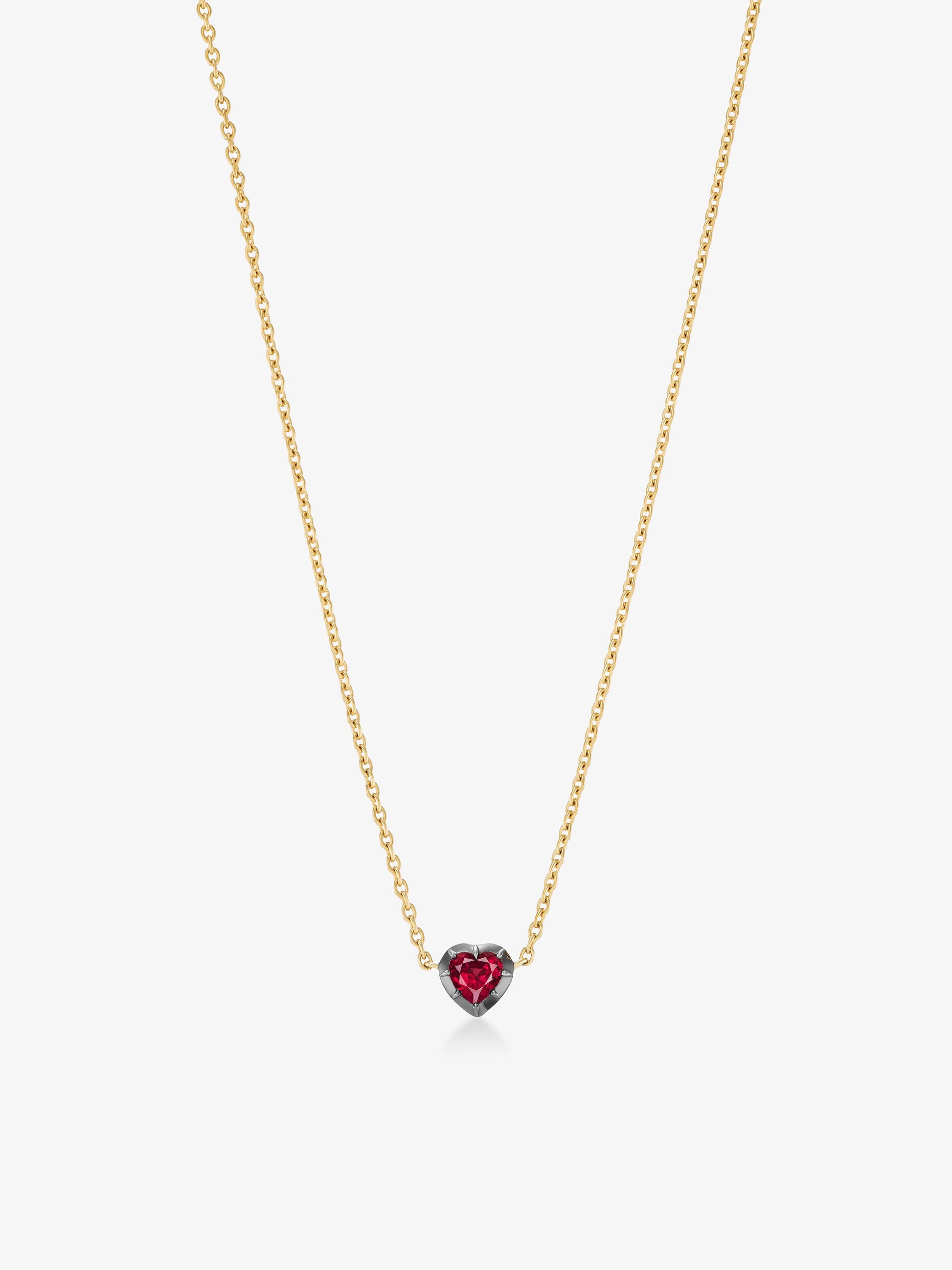 Georgian Cut-Down 0.50ct Heart-Shaped Ruby & Blackened Gold Pendant View 2