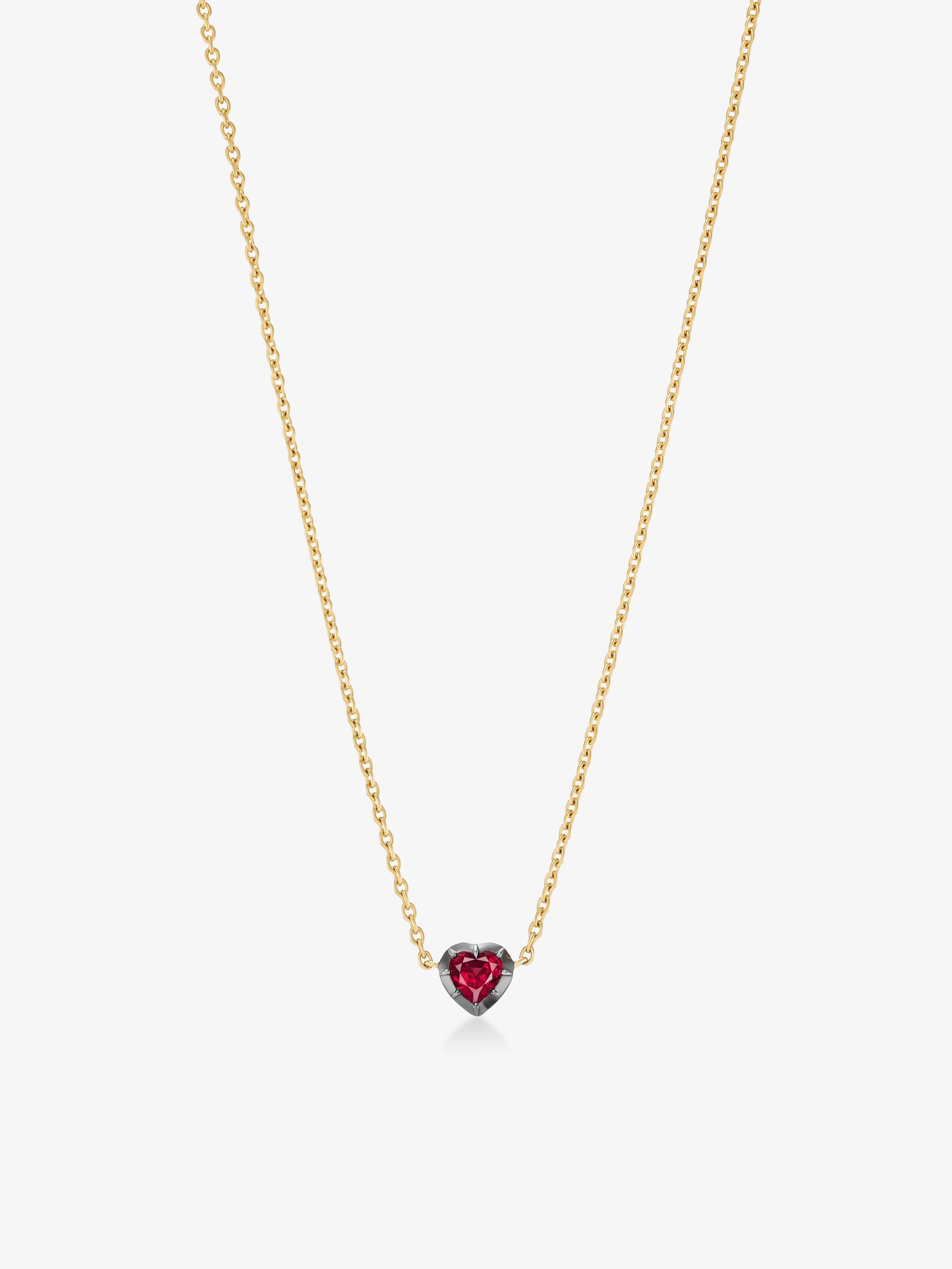 Georgian Cut-Down 0.50ct Heart-Shaped Ruby & Blackened Gold Pendant View 2