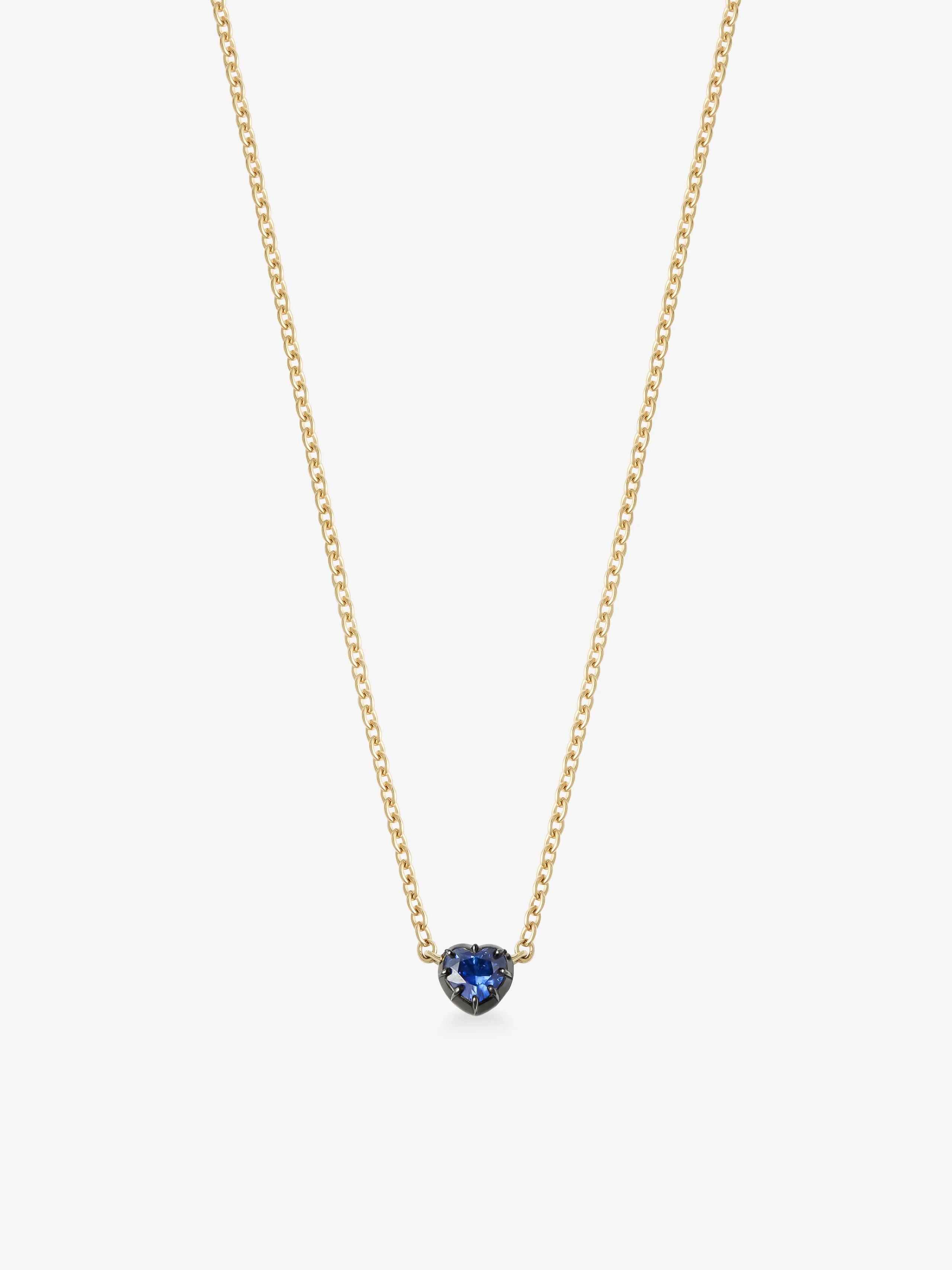 Georgian Cut-Down 0.50ct Heart-Shaped Sapphire & Blackened Gold Pendant View 2