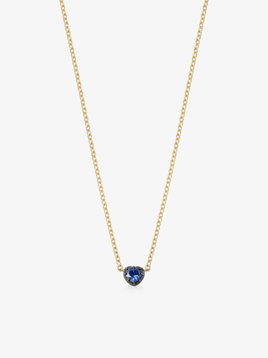 Georgian Cut-Down 0.50ct Heart-Shaped Sapphire & Blackened Gold Pendant View 2