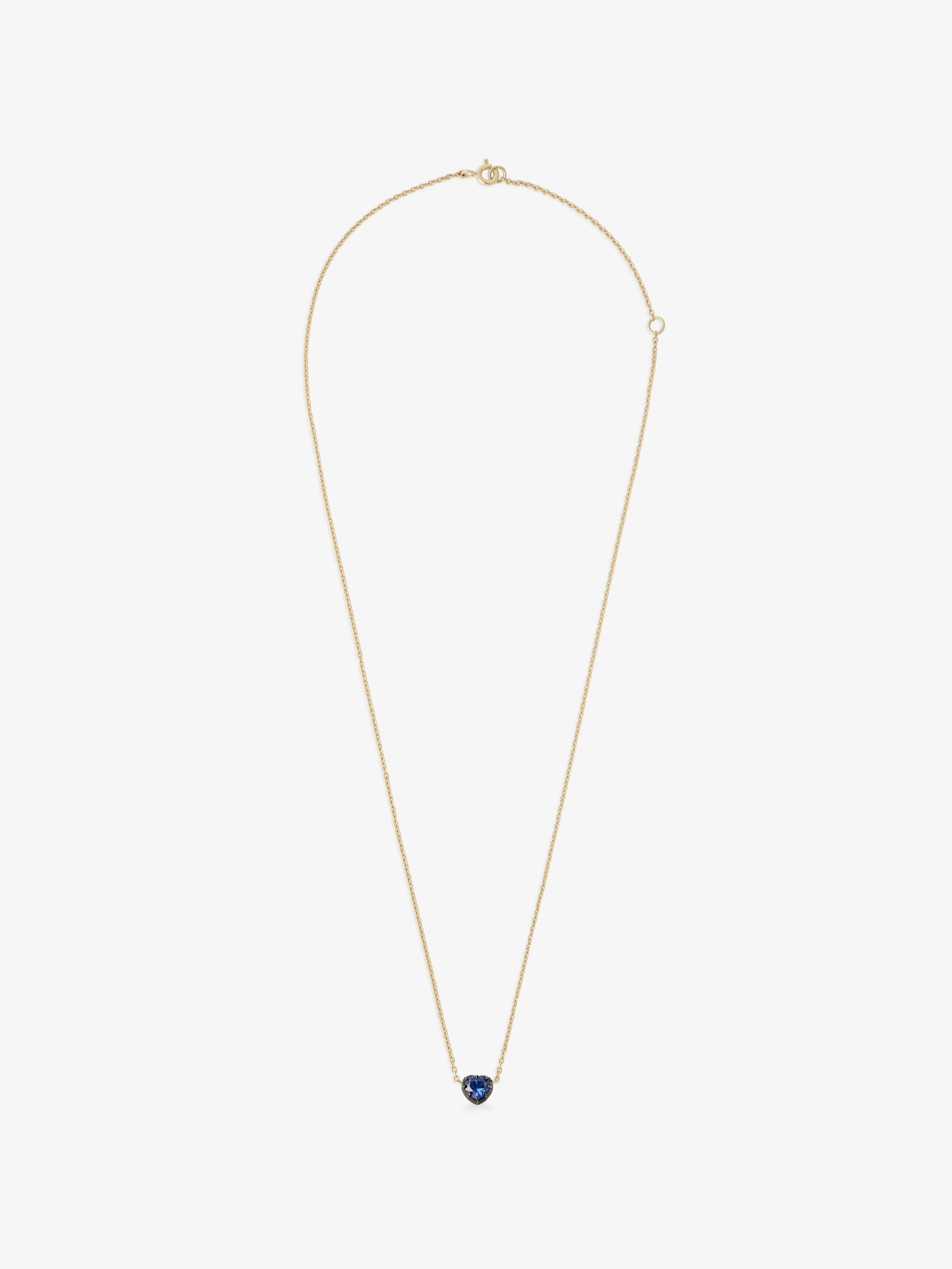 Georgian Cut-Down 0.50ct Heart-Shaped Sapphire & Blackened Gold Pendant View 1