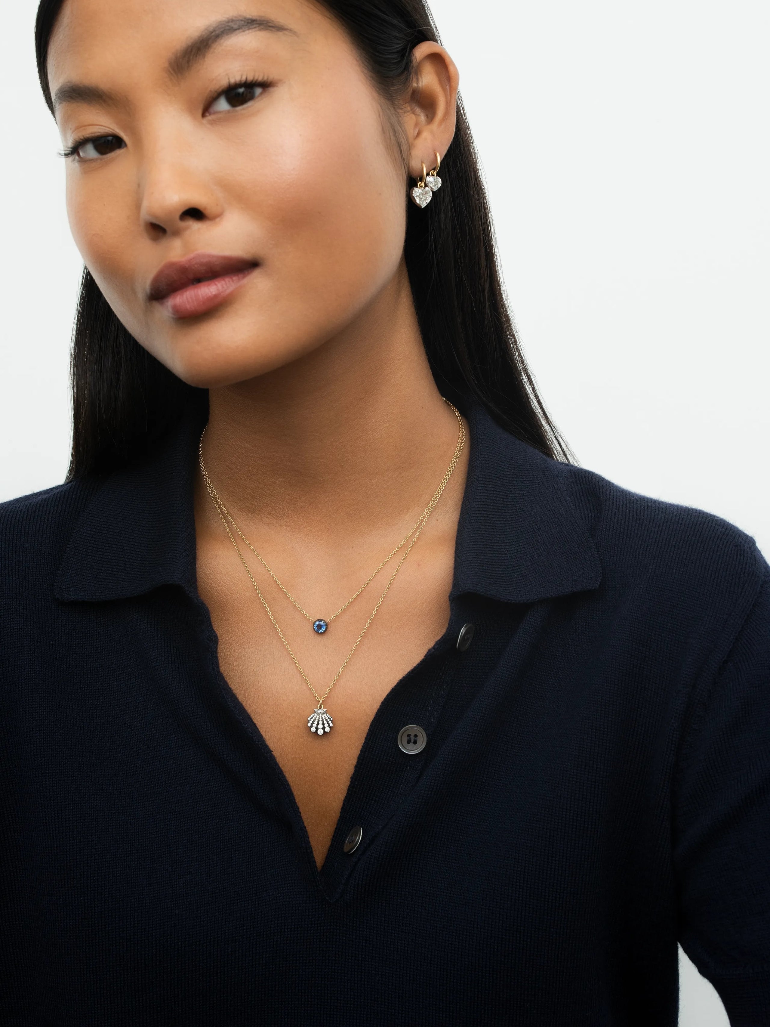 Beaches Mini Shell Diamond Necklace View 3