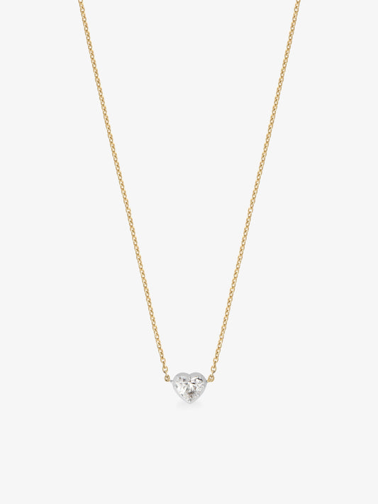 Georgian Cut-Down 0.50ct Heart-Shaped Diamond & White Gold Pendant View 2