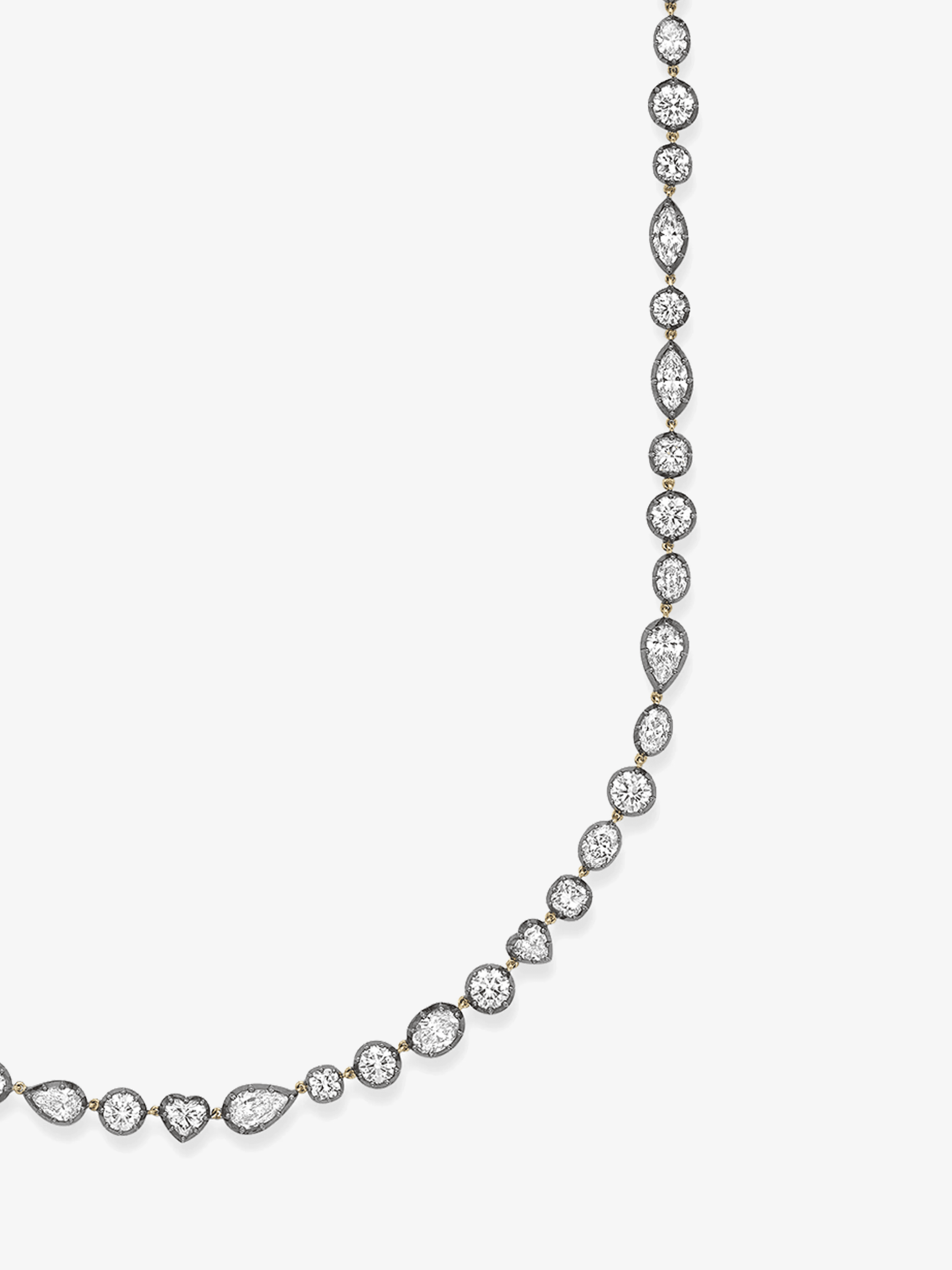 Signature Multi-Shape Diamond Button Back 32" Necklace View 2