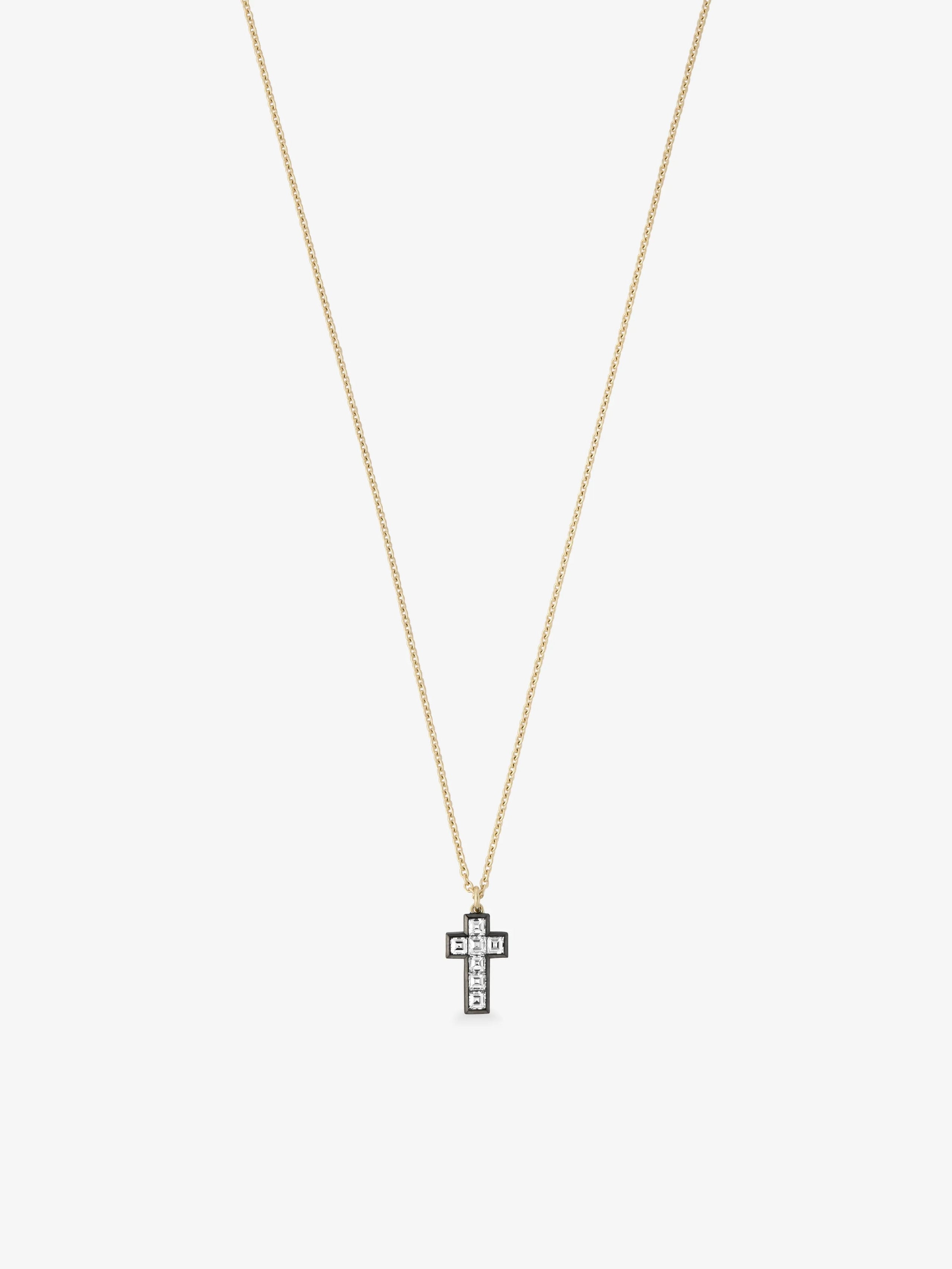 Lost Boys Mini Carré-Cut Diamond Cross Pendant View 2