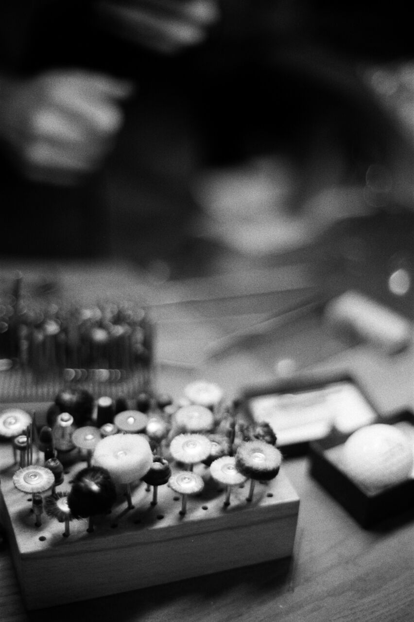 Black and White Image of Workshop Tools