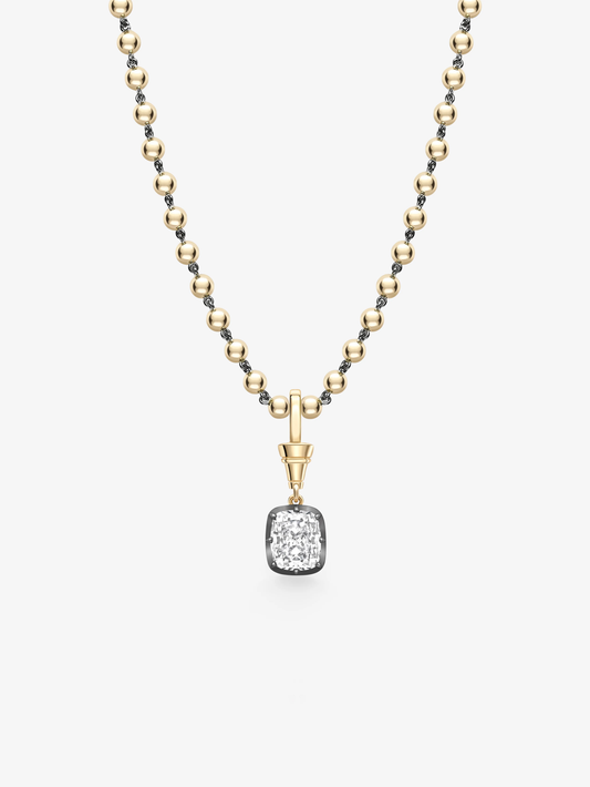 Ball n Chain 2.02ct Cushion Diamond Pendant View 2