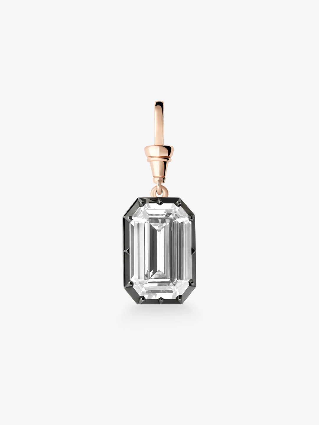 Ball n Chain 11.83ct Emerald Cut Diamond Pendant  View 1