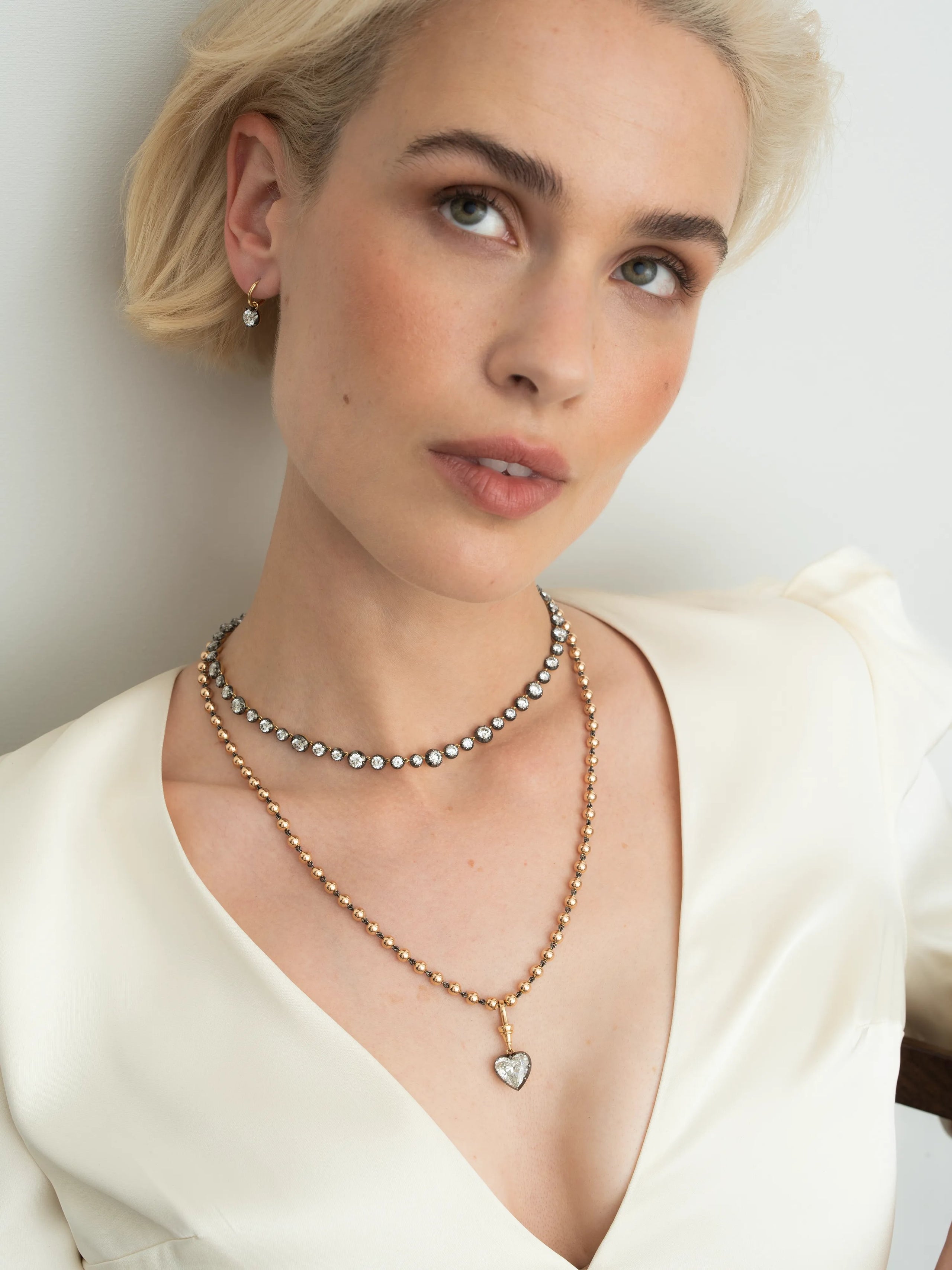 Ball n Chain 5.09ct Heart-Shaped Diamond Pendant View 3