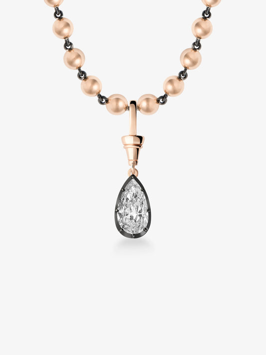 Ball n Chain 3.03ct Pear-Shaped Diamond Pendant View 2
