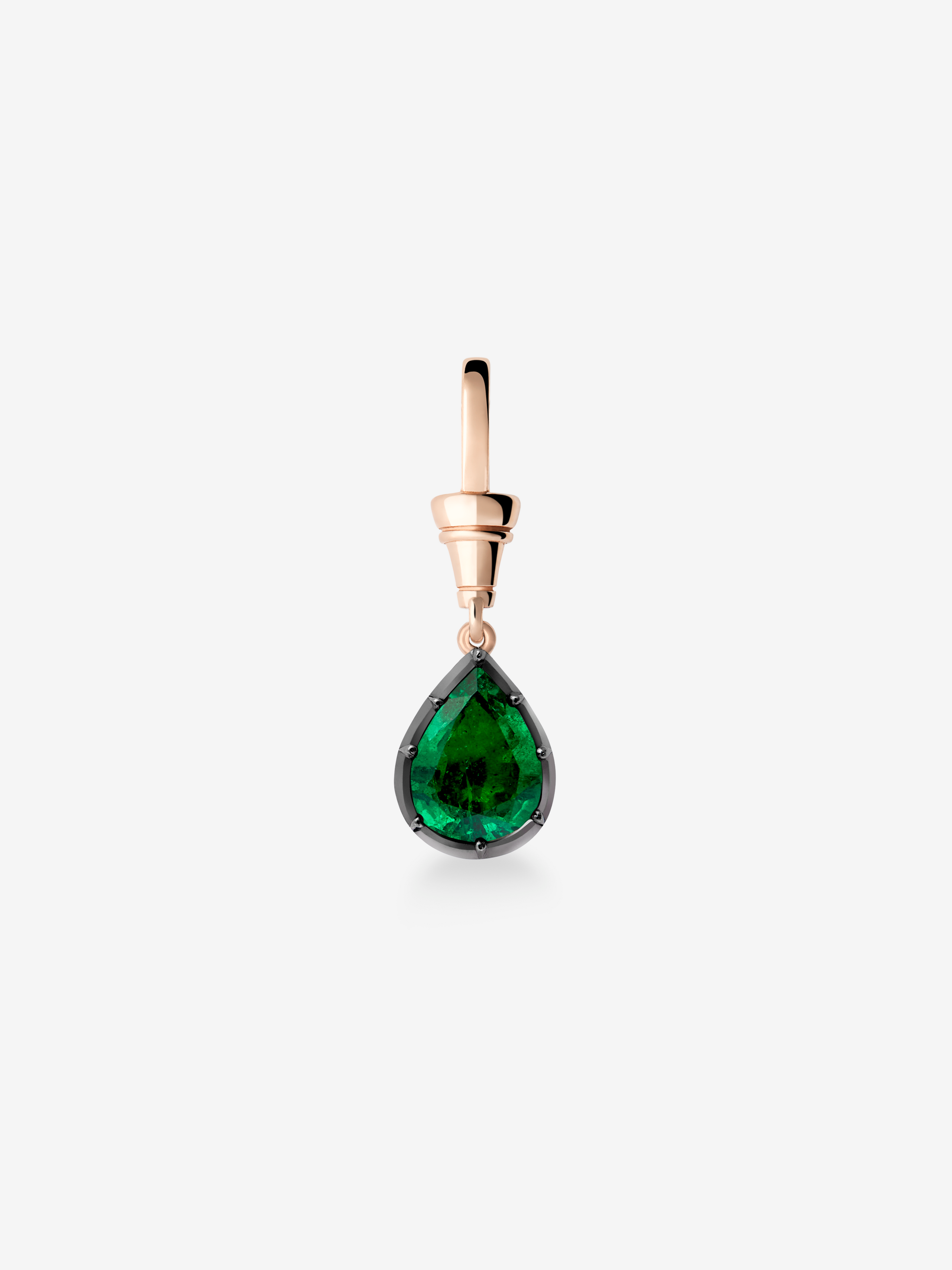 Ball n Chain 2.10ct Pear-Shaped Emerald Pendant View 1