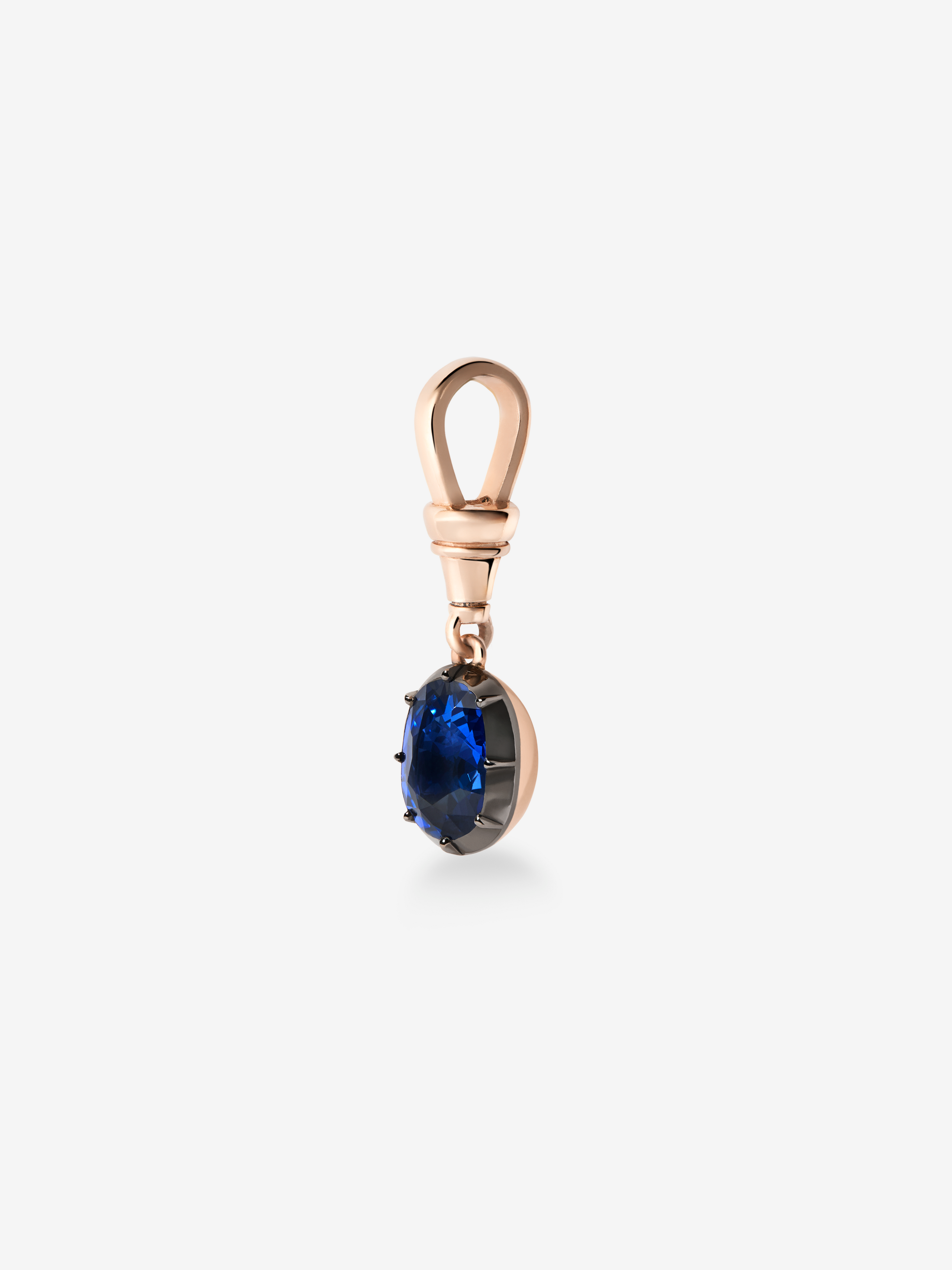 Ball n Chain 3ct Oval Sapphire Pendant View 3