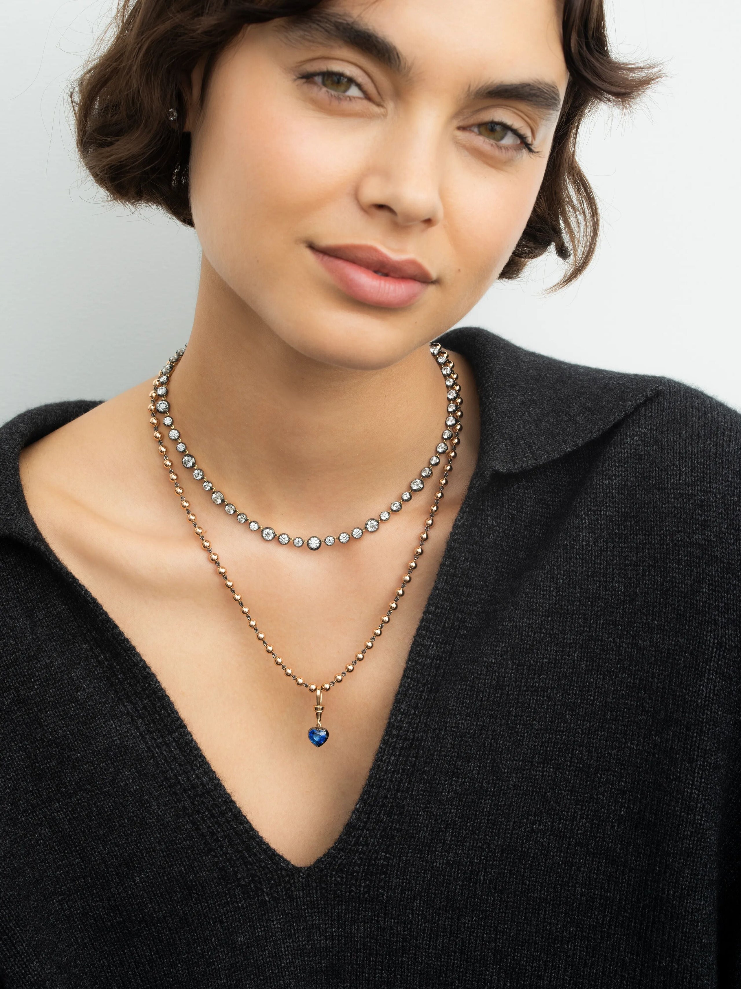 Ball n Chain 2.58ct Heart-Shaped Sapphire Pendant View 3