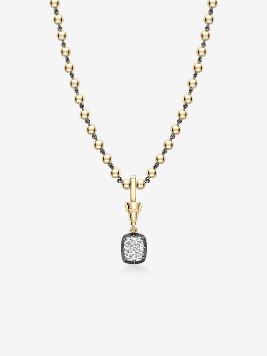 Ball n Chain 1.70ct Cushion Diamond Pendant View 2