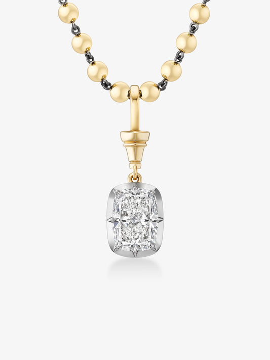 Ball n Chain 4.52ct Cushion Diamond Pendant View 2