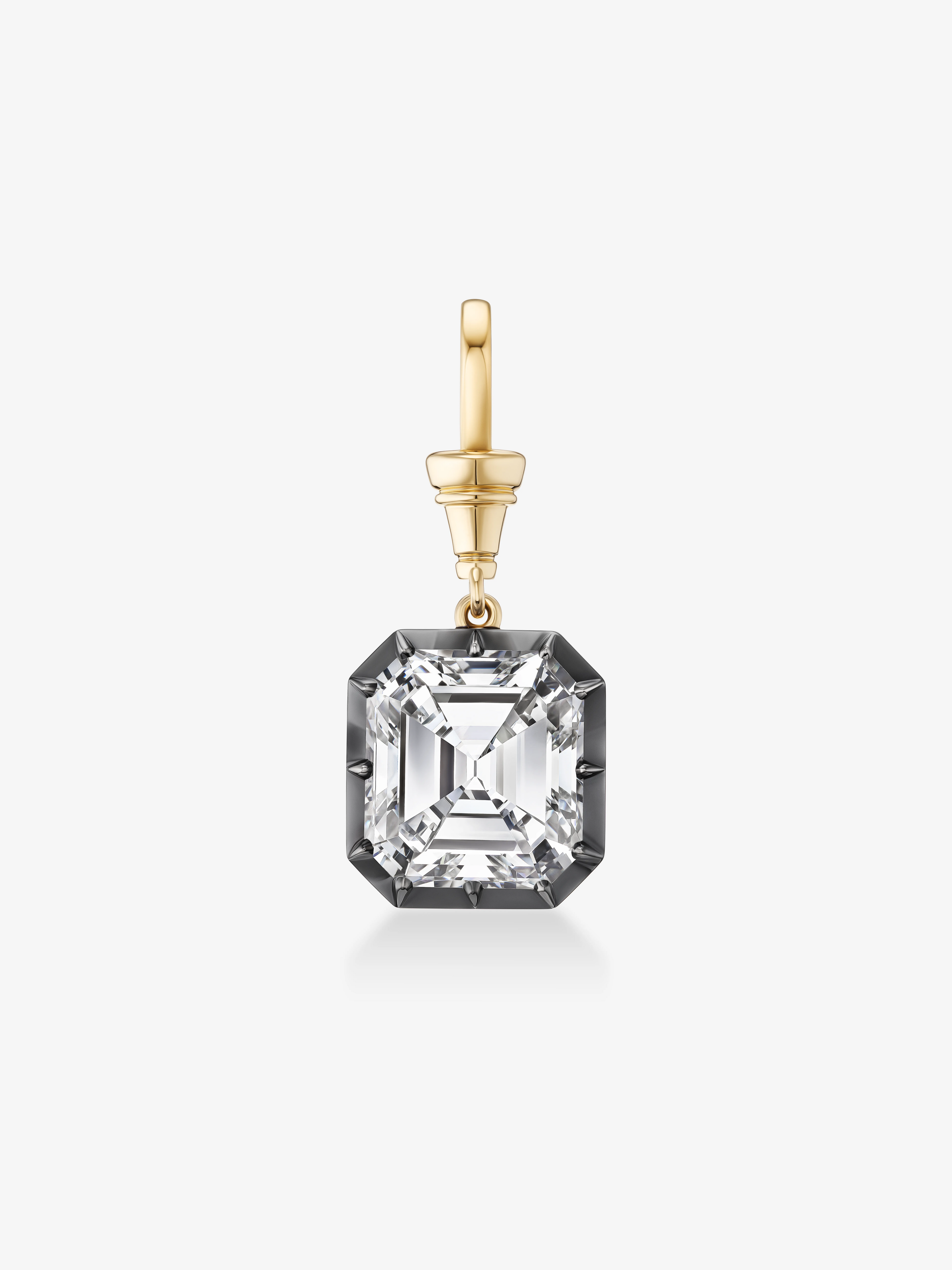 Ball n Chain 9.89ct Emerald Cut Diamond Pendant View 1