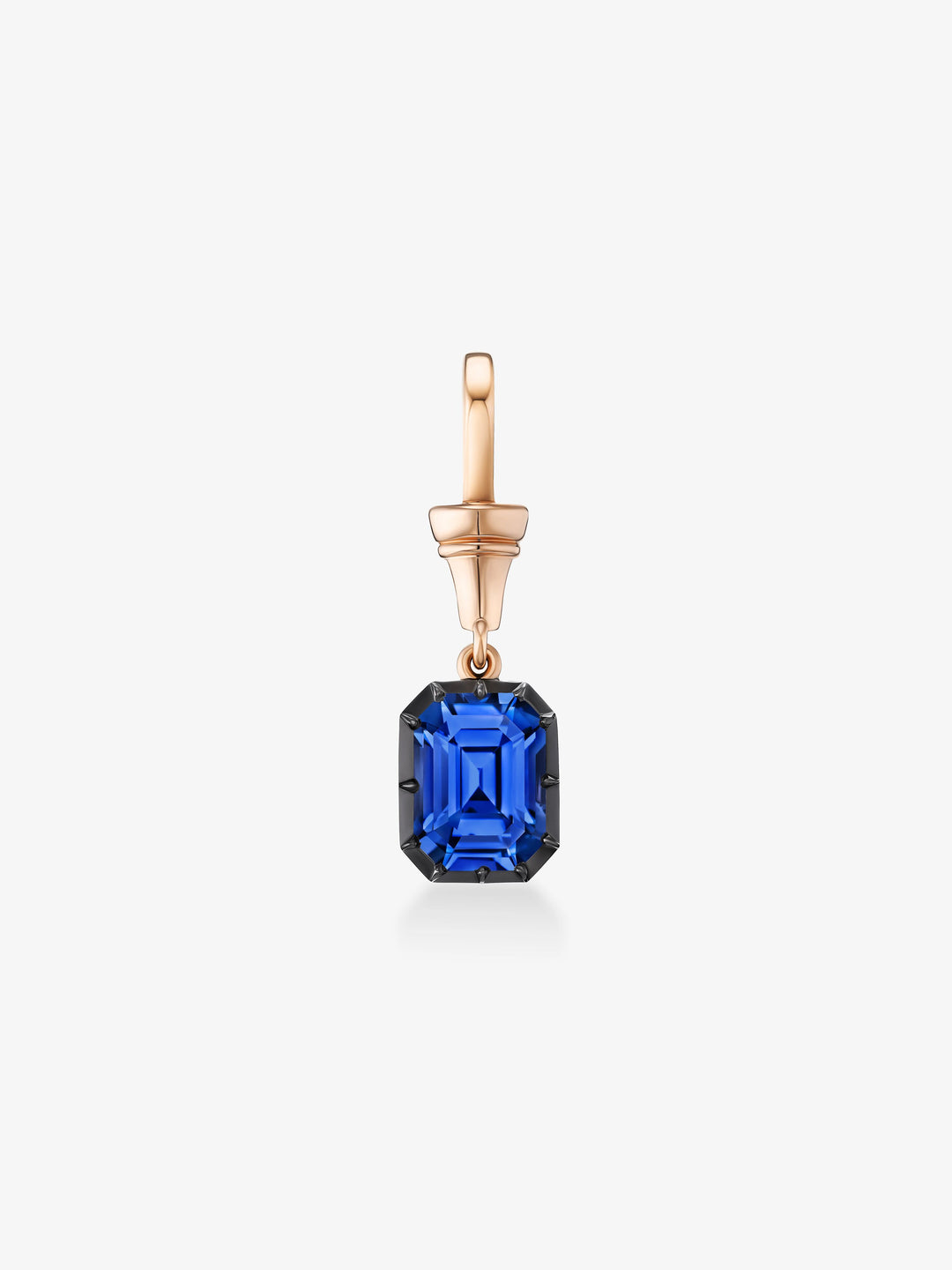 Ball n Chain 4.05ct Emerald Cut Sapphire Pendant  View 1