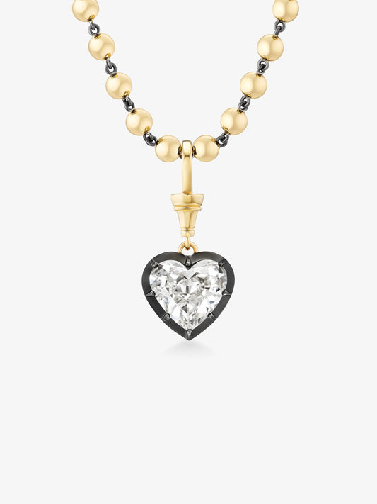 Ball n Chain 5.09ct Heart-Shaped Diamond Pendant View 2