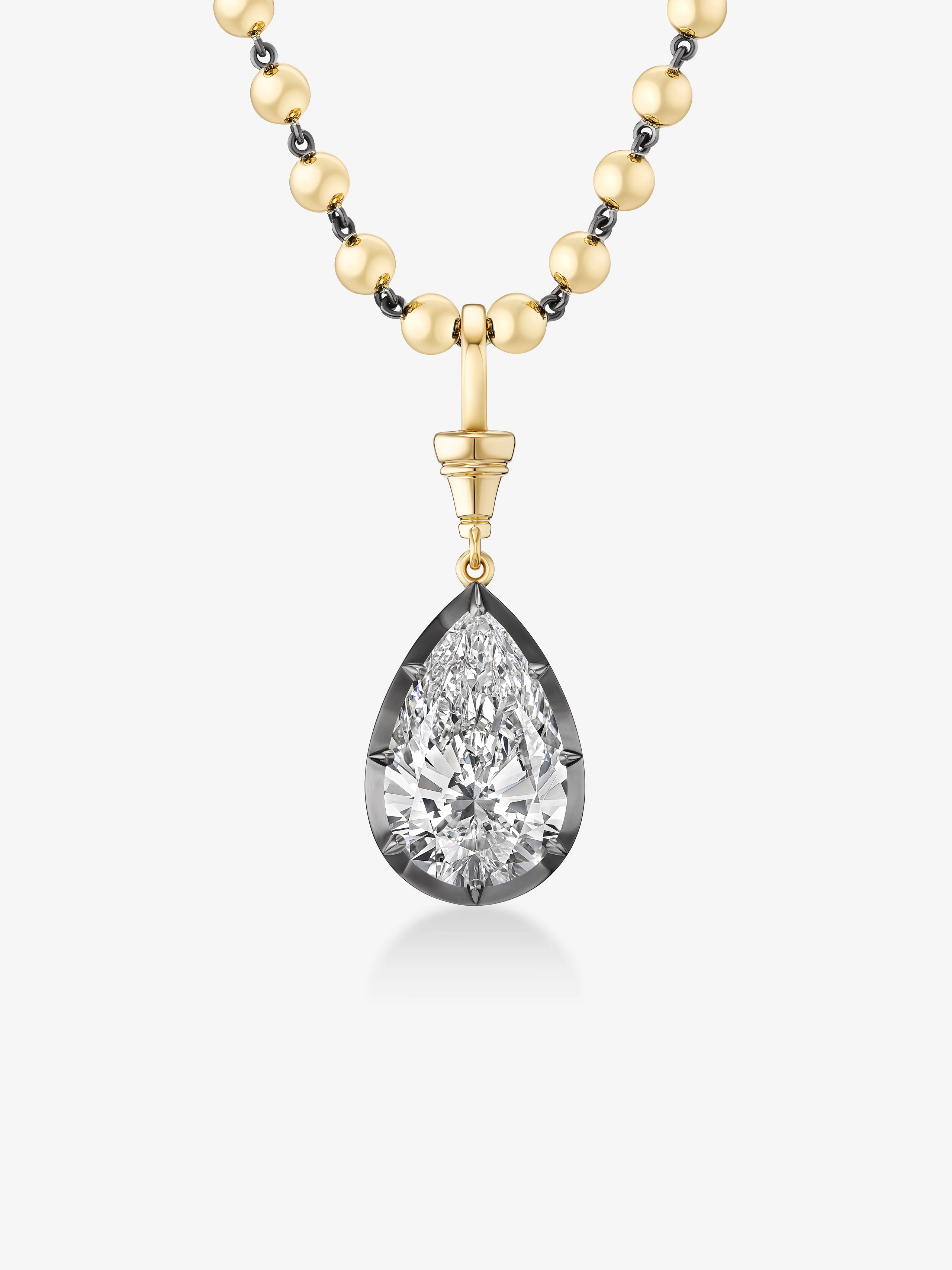 Ball n Chain 10.02ct Pear-Shaped Diamond Pendant View 2