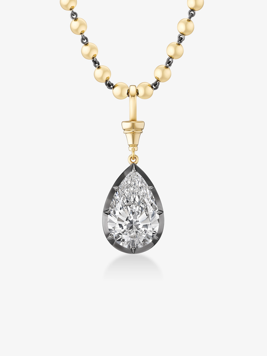 Ball n Chain 10.02ct Pear-Shaped Diamond Pendant View 2