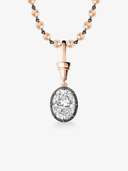 Ball n Chain 5.03ct Oval Diamond Pendant View 2