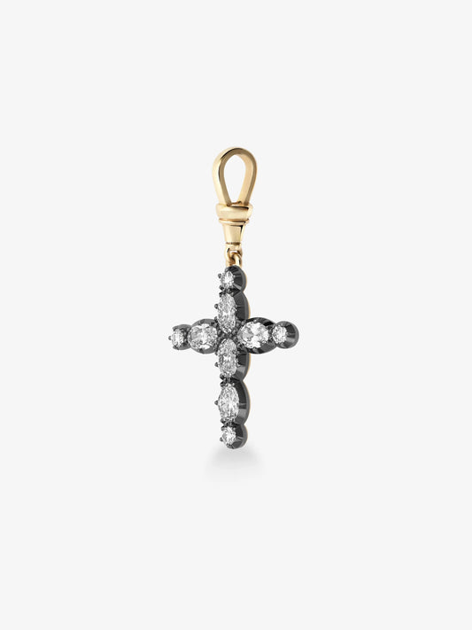 Oval Diamond Cross Pendant View 5