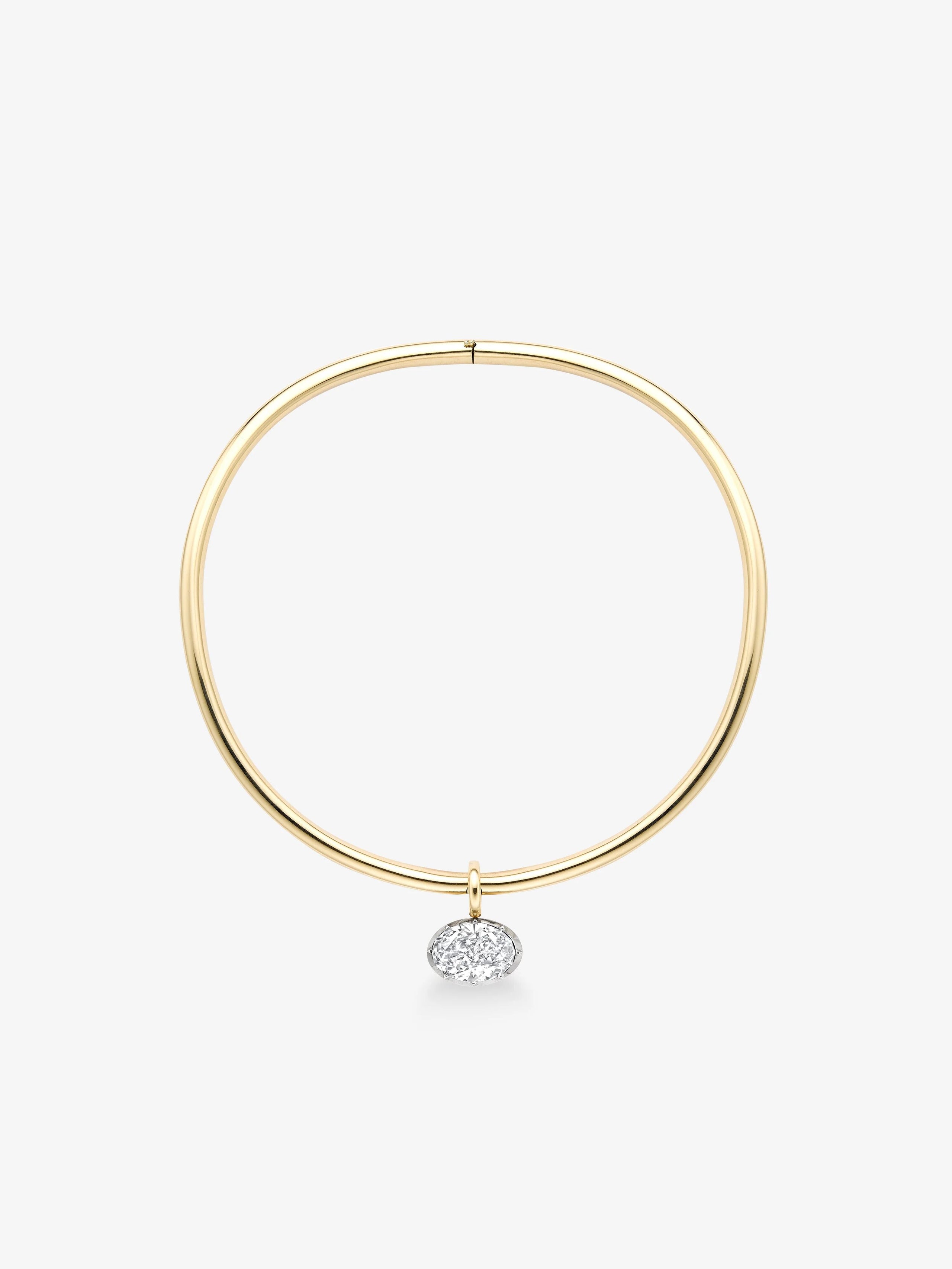 Oval Diamond Torque Necklace View 1