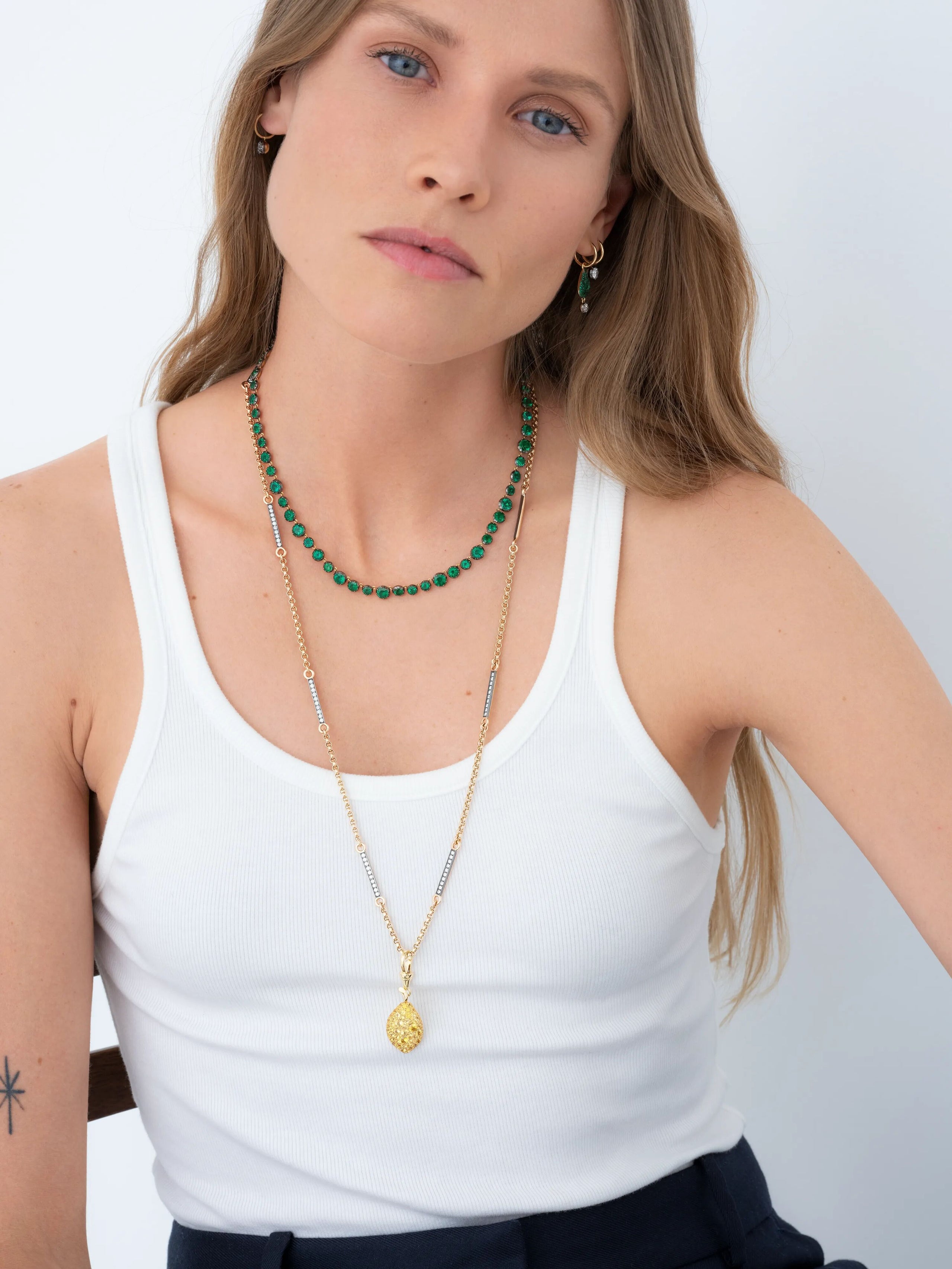 Fruit Salad Lemon Drop Sapphire Pendant View 3