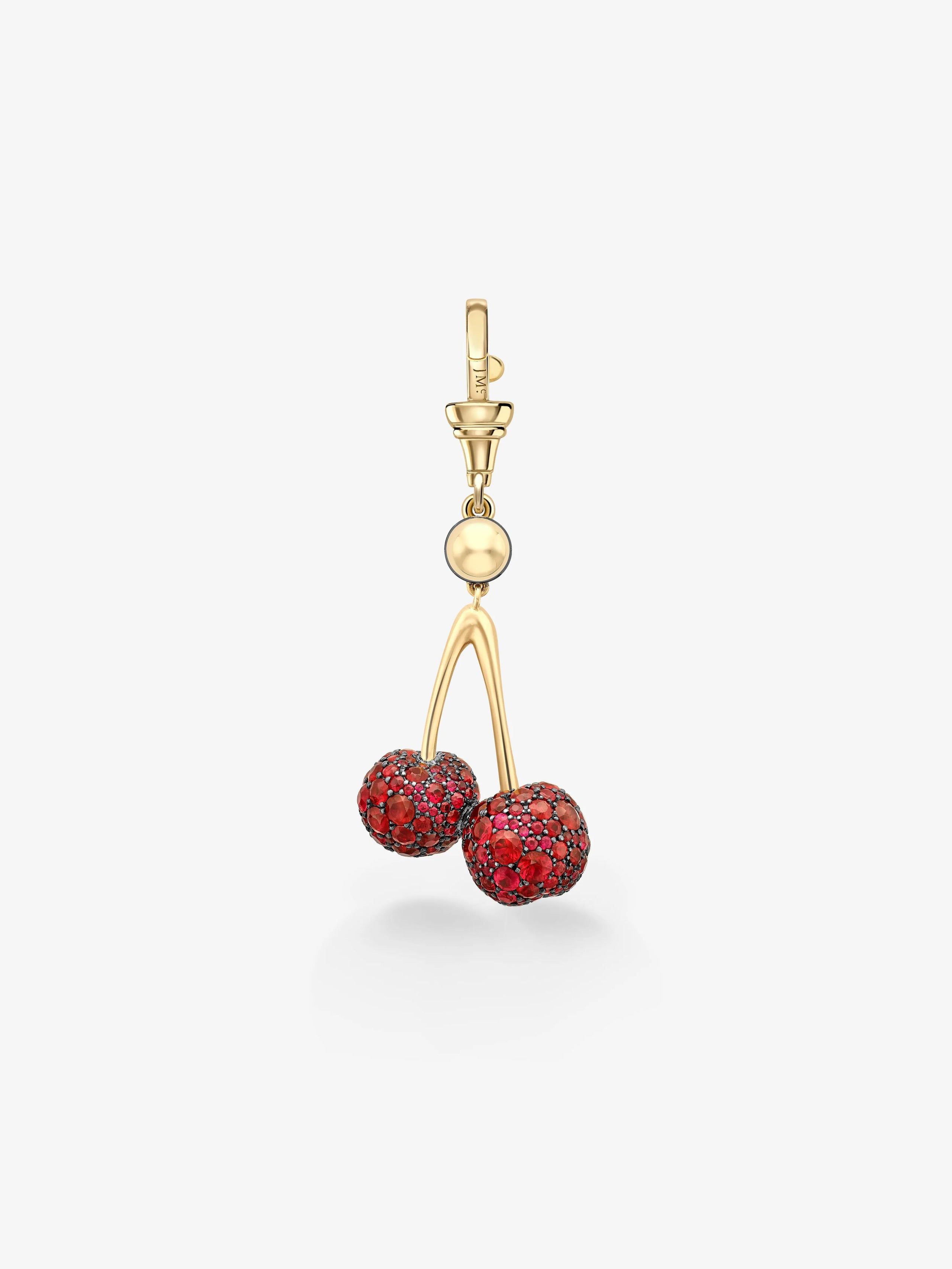 Fruit Salad Ruby Cherries & Diamond Pendant View 4